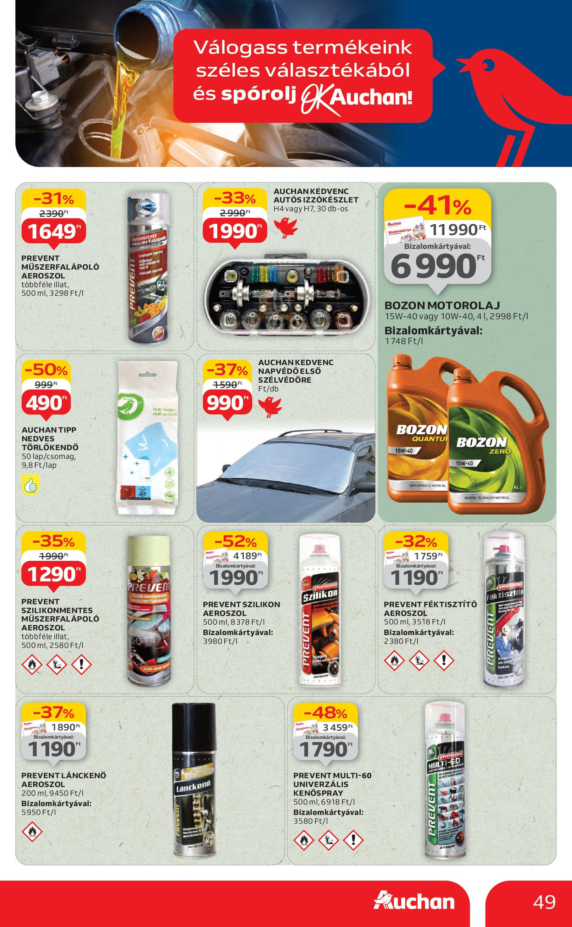 Akciós újság új Auchan - 2025.06.26. -tól/töl ⏳ | Oldal: 49 | Termékek: Törlőkendő, Nedves törlőkendő, Motorolaj Auchan Akciós újság - 2025.06.26. -tól/töl > akció, lapozható szórólap 🛍️ | Oldal: 49 | Termékek: Törlőkendő, Nedves törlőkendő, Motorolaj