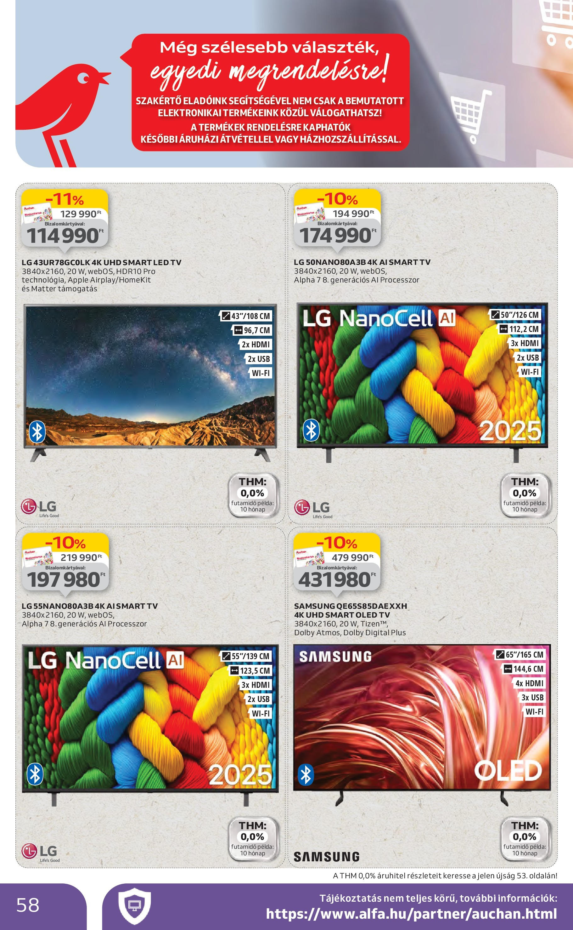 Akciós újság új Auchan - 2025.06.26. -tól/töl ⏳ | Oldal: 58 | Termékek: USB, TV, Smart tv, Samsung Auchan Akciós újság - 2025.06.26. -tól/töl > akció, lapozható szórólap 🛍️ | Oldal: 58 | Termékek: USB, TV, Smart tv, Samsung