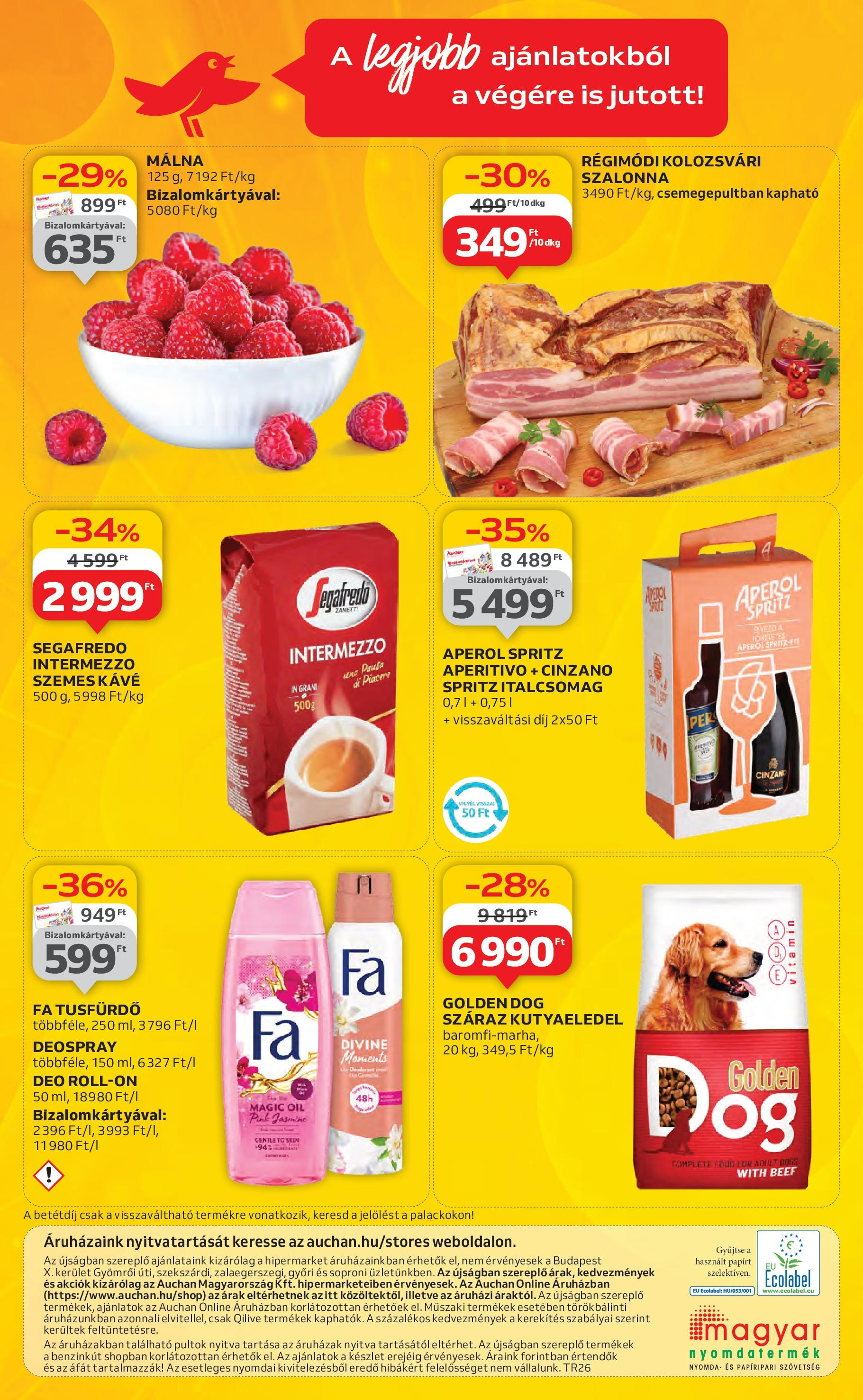 Akciós újság új Auchan - 2025.06.26. -tól/töl ⏳ | Oldal: 64 | Termékek: Málna, Kutyaeledel, Roll-on, Tusfürdő Auchan Akciós újság - 2025.06.26. -tól/töl > akció, lapozható szórólap 🛍️ | Oldal: 64 | Termékek: Málna, Kutyaeledel, Roll-on, Tusfürdő