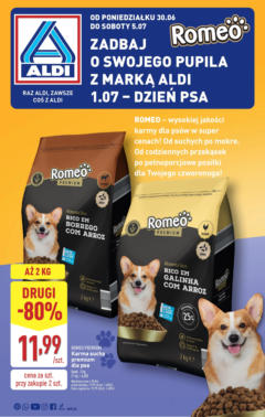 Pogląd oferty "Aldi Gazetka - Promocja Dzień Psa" - ważna od 30.06.2025