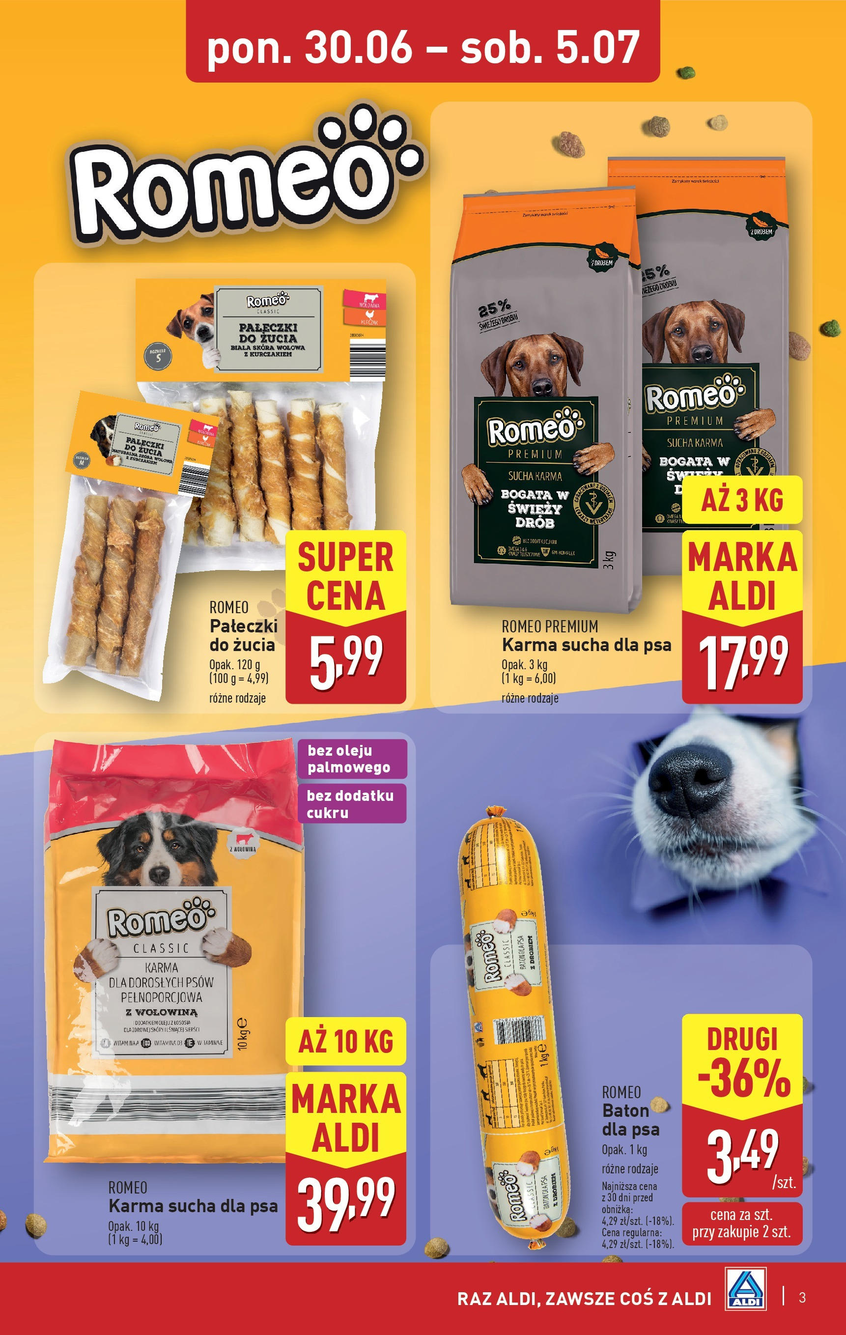 Aldi Gazetka - Promocja Dzień Psa od 30.06.2025 - Ulotka PDF, promocje | Strona: 3 | Produkty: Baton, Wołowina