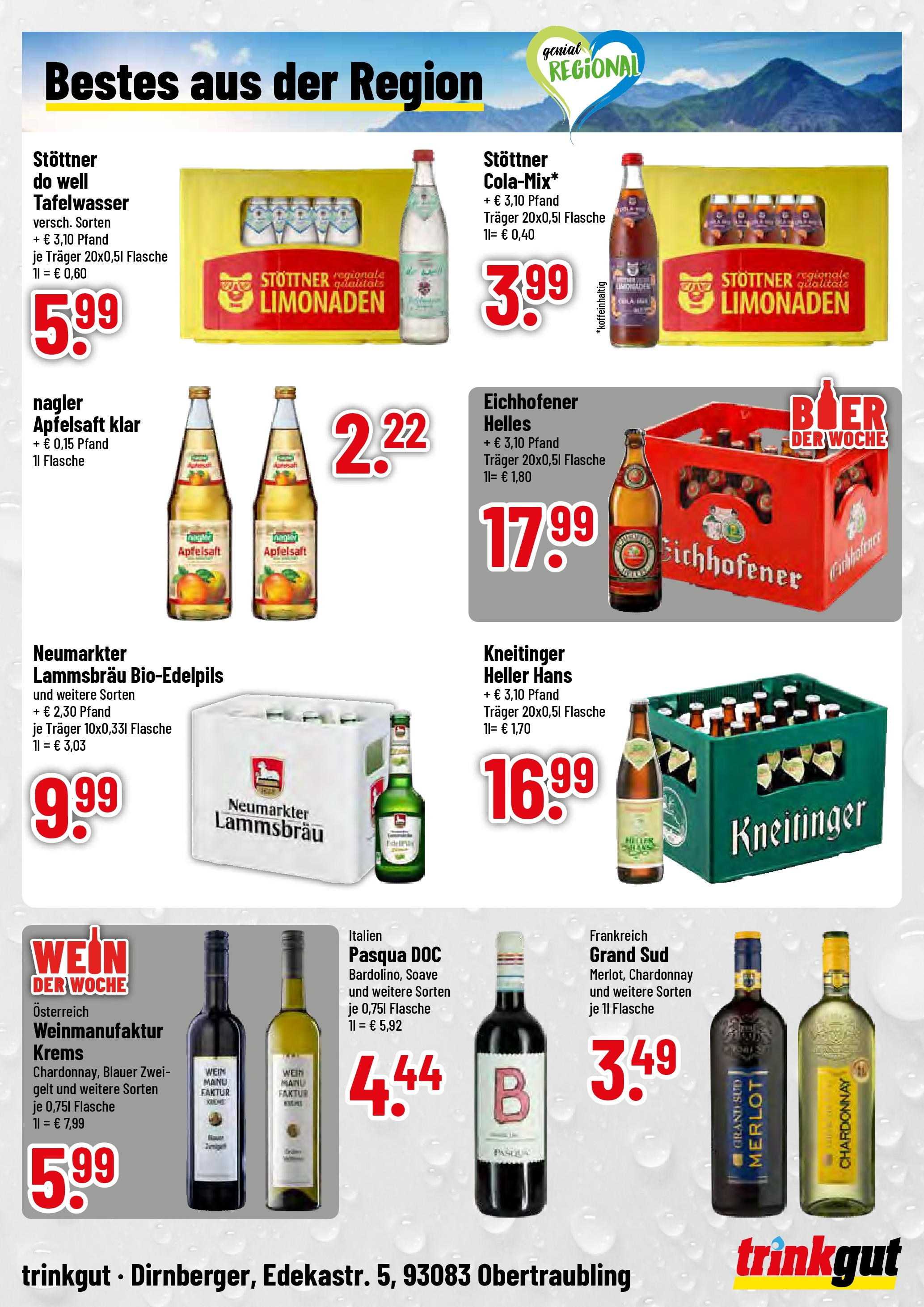 Trinkgut prospekt Obertraubling	 (ab 29.06.2025) » Angebote online | Seite: 4 | Produkte: Cola, Apfelsaft, Grand sud, Wein