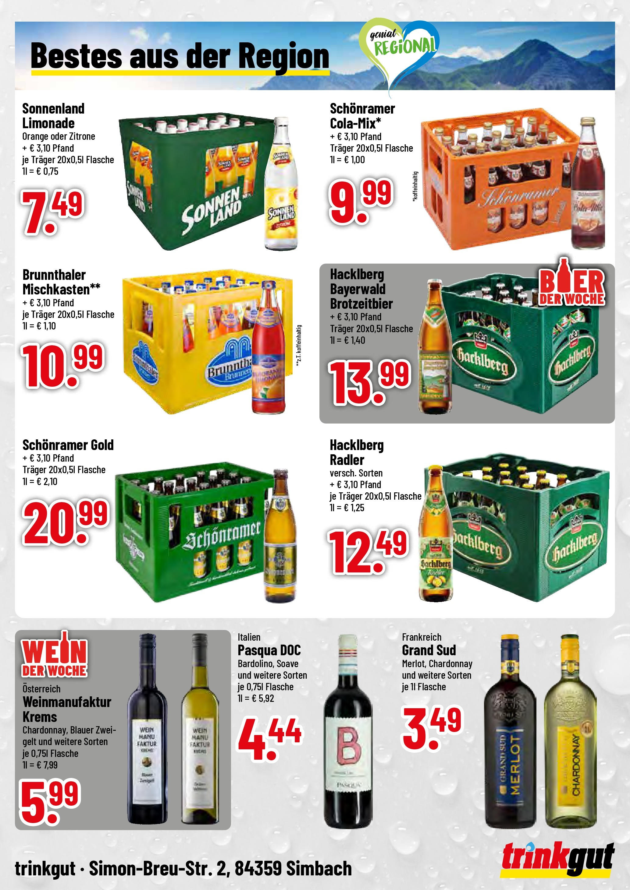 Trinkgut prospekt Simbach/Inn	 (ab 29.06.2025) » Angebote online | Seite: 4 | Produkte: Bier, Limonade, Radler, Zitrone