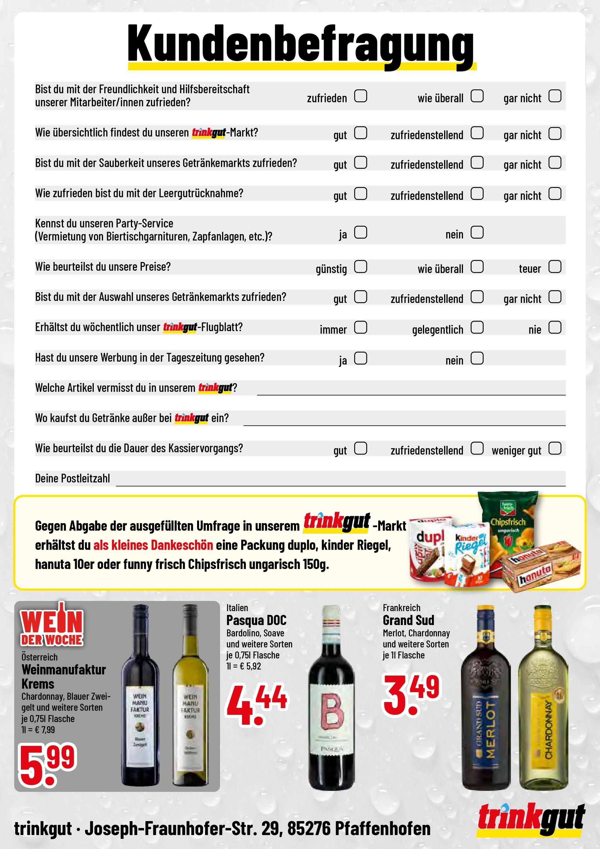 Trinkgut prospekt Pfaffenhofen/Ilm	 (ab 29.06.2025) » Angebote online | Seite: 4 | Produkte: Merlot, Funny frisch, Grand sud, Wein
