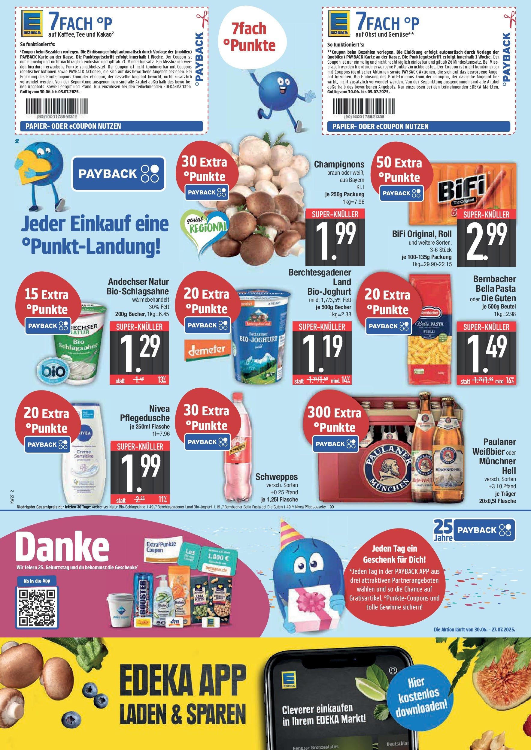 Edeka prospekt München	 (ab 29.06.2025) » Angebote Online | Seite: 2 | Produkte: Schlagsahne, Creme, Shower Gel, Tee