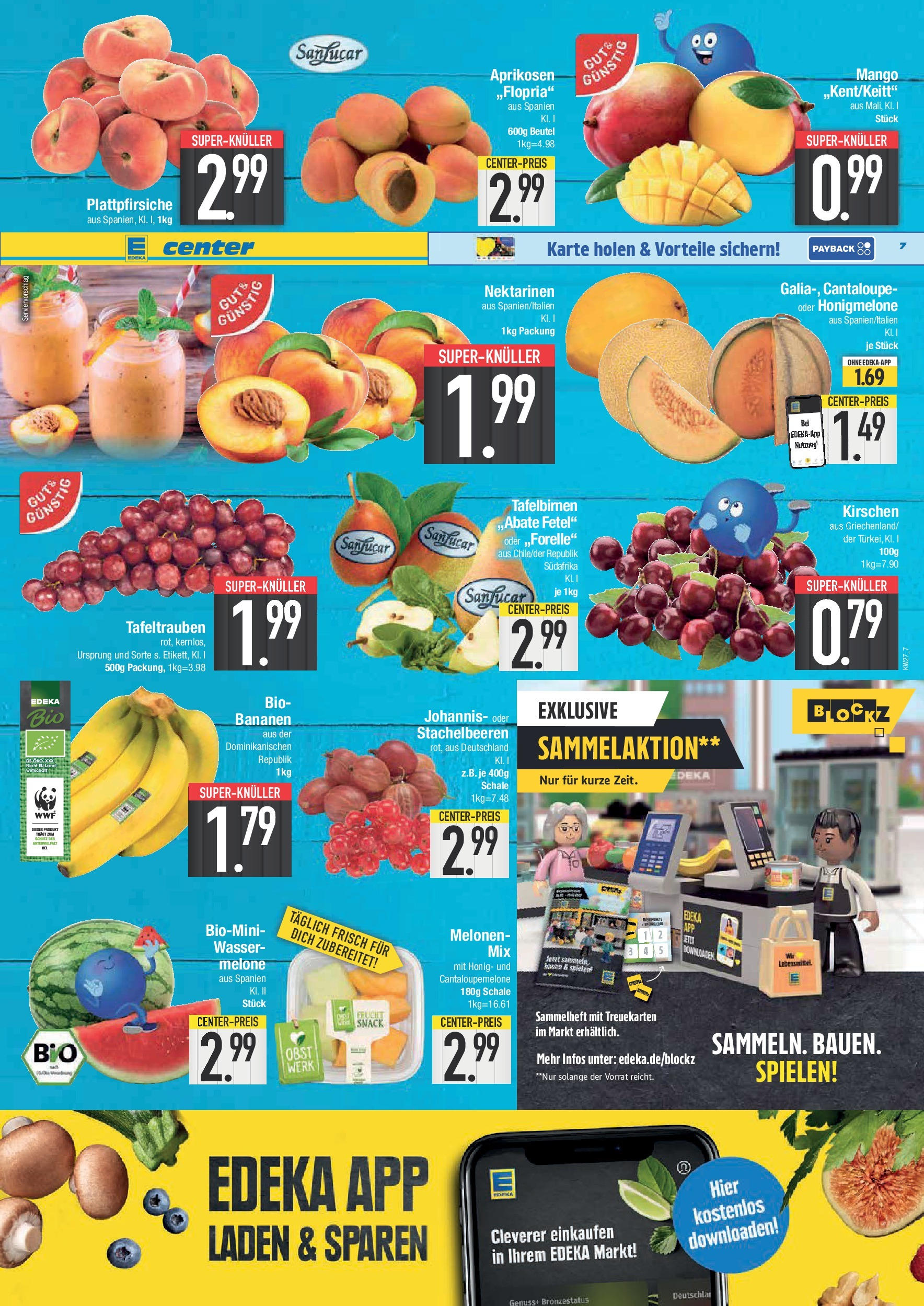 Edeka prospekt München	 (ab 29.06.2025) » Angebote Online | Seite: 7 | Produkte: Nektarinen, Bananen, Honigmelone, Melone