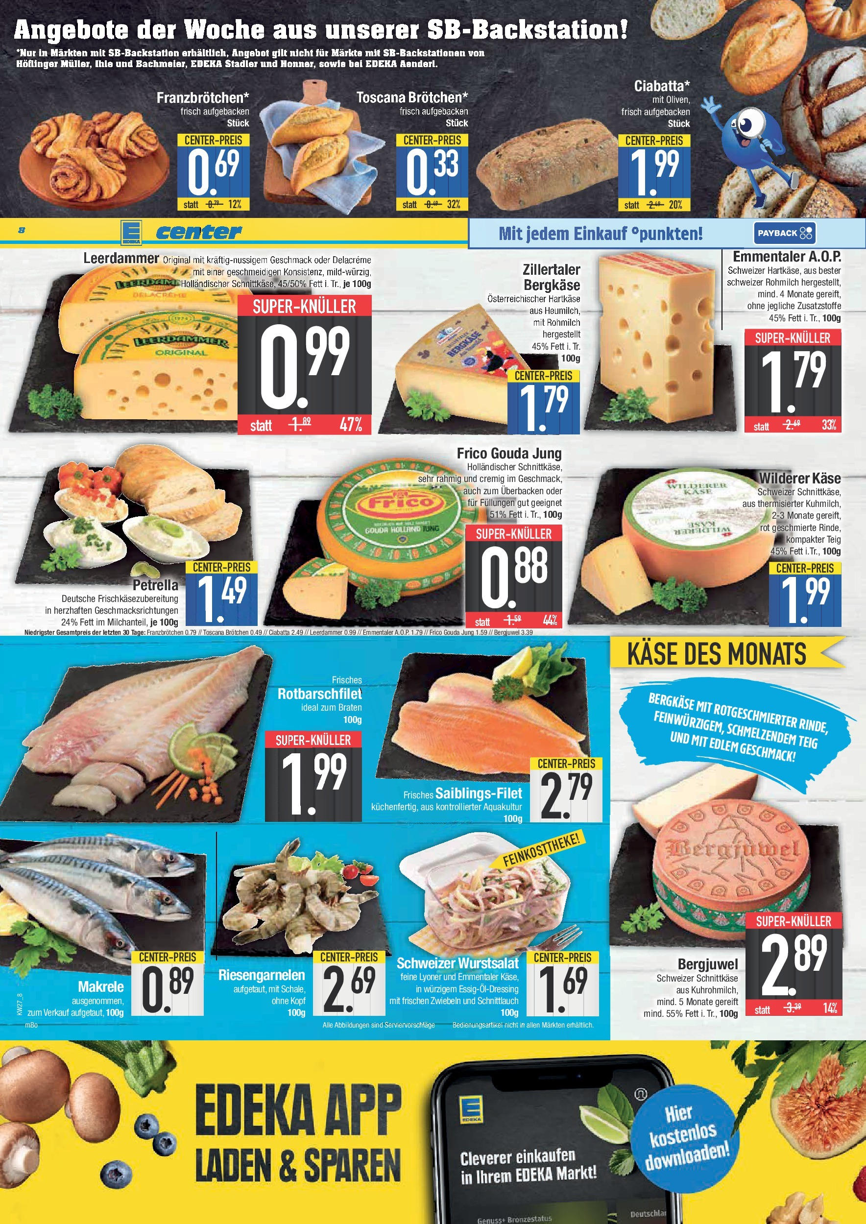 Edeka prospekt München	 (ab 29.06.2025) » Angebote Online | Seite: 8 | Produkte: Käse, Gouda, Leerdammer, Zwiebeln