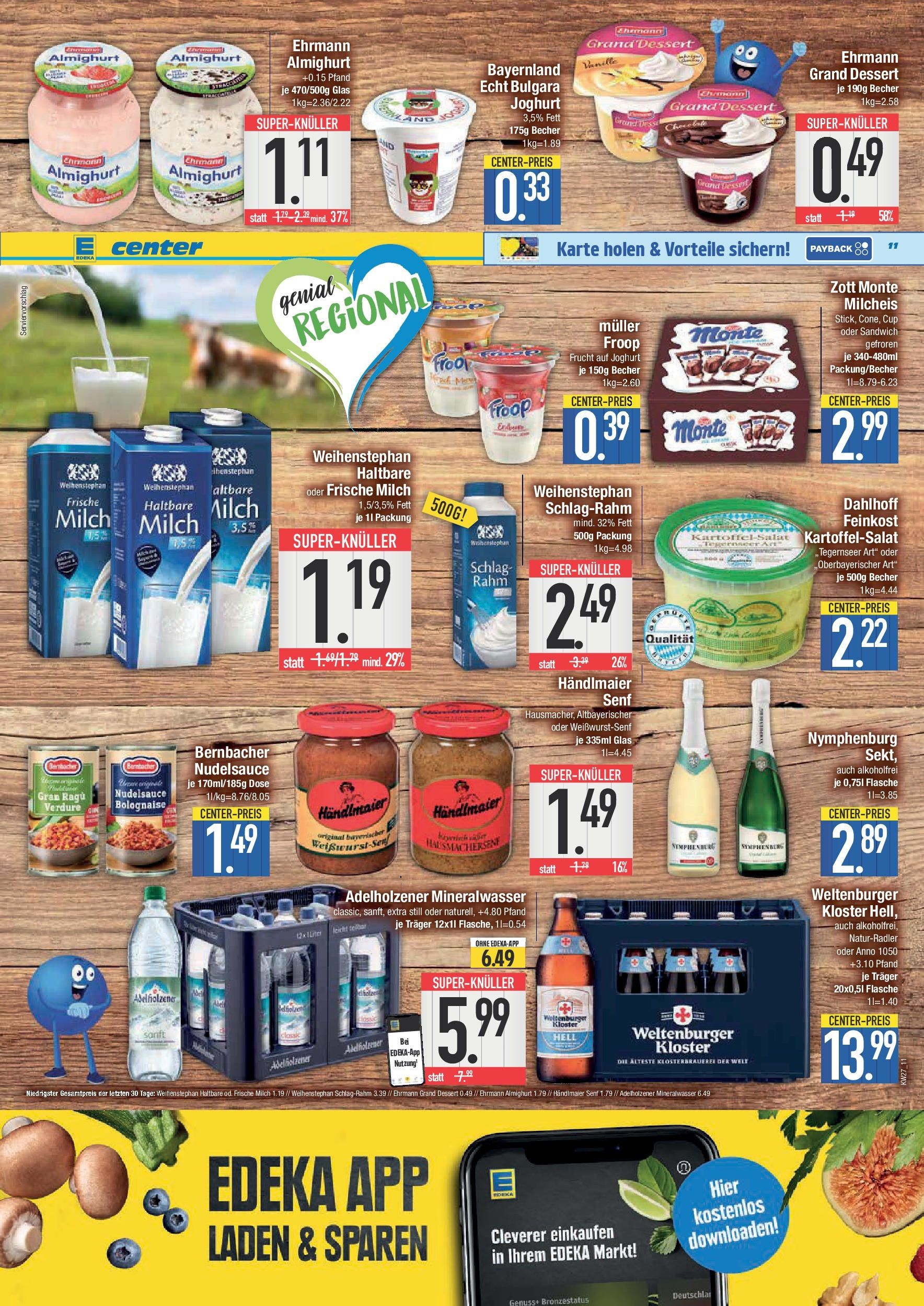 Edeka prospekt München	 (ab 29.06.2025) » Angebote Online | Seite: 11 | Produkte: Ehrmann almighurt, Milch, Joghurt, Sekt