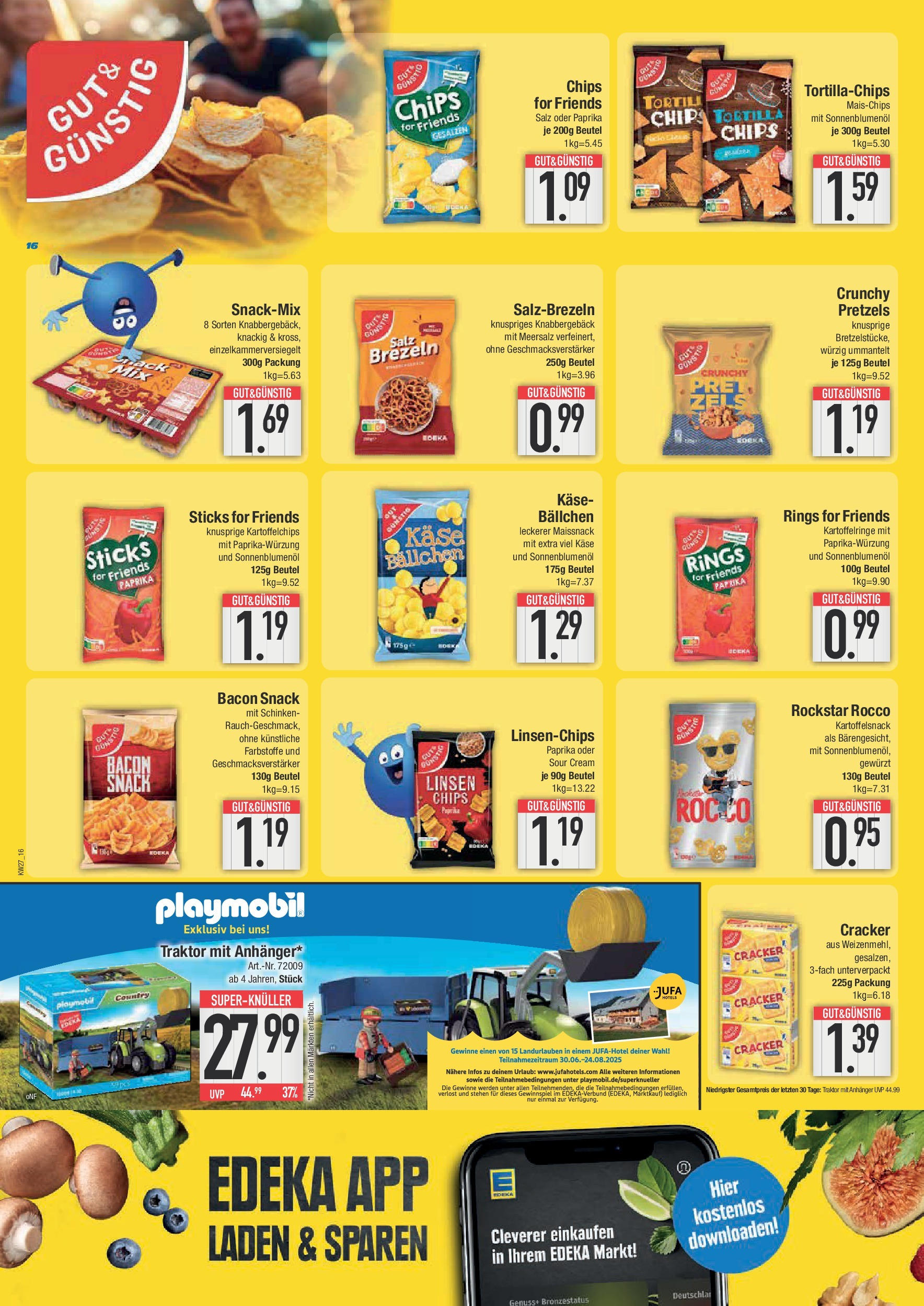 Edeka prospekt München	 (ab 29.06.2025) » Angebote Online | Seite: 16 | Produkte: Rockstar, Salz, Schinken, Chips