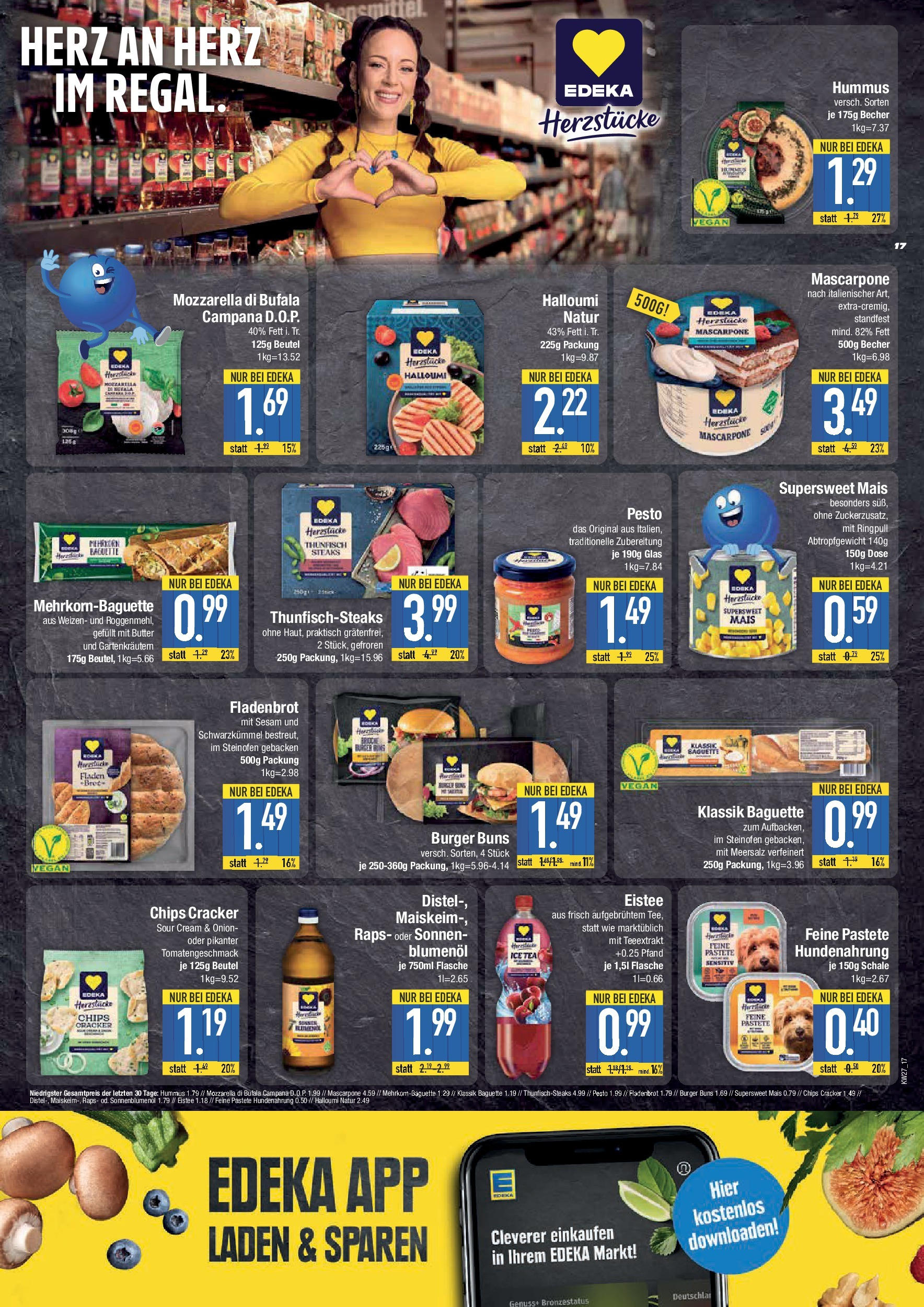 Edeka prospekt München	 (ab 29.06.2025) » Angebote Online | Seite: 17 | Produkte: Butter, Mascarpone, Regal, Baguette