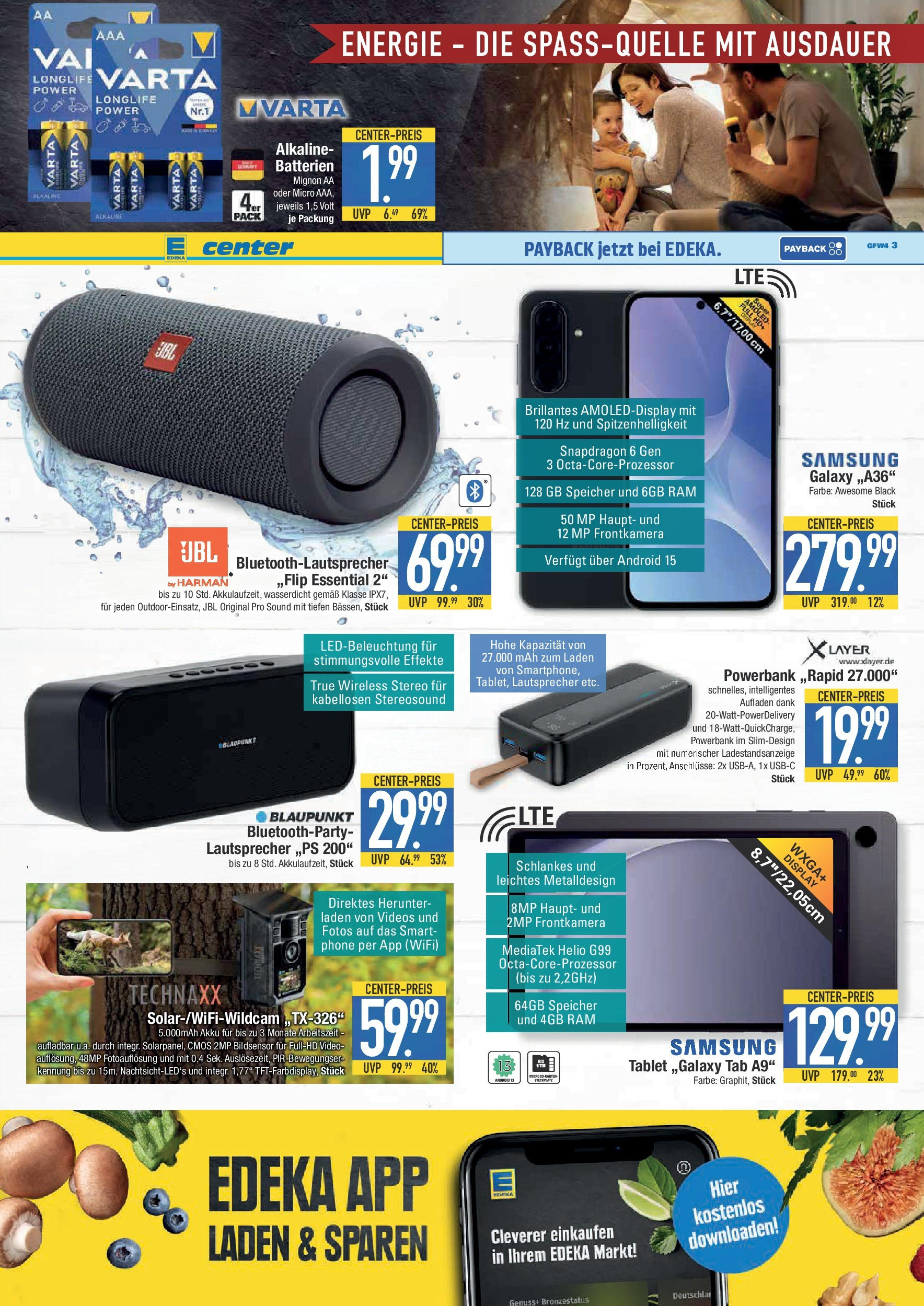 Edeka prospekt Weißenburg	 (ab 29.06.2025) » Angebote Online | Seite: 19 | Produkte: Lautsprecher, Batterien, Samsung, Smartphone