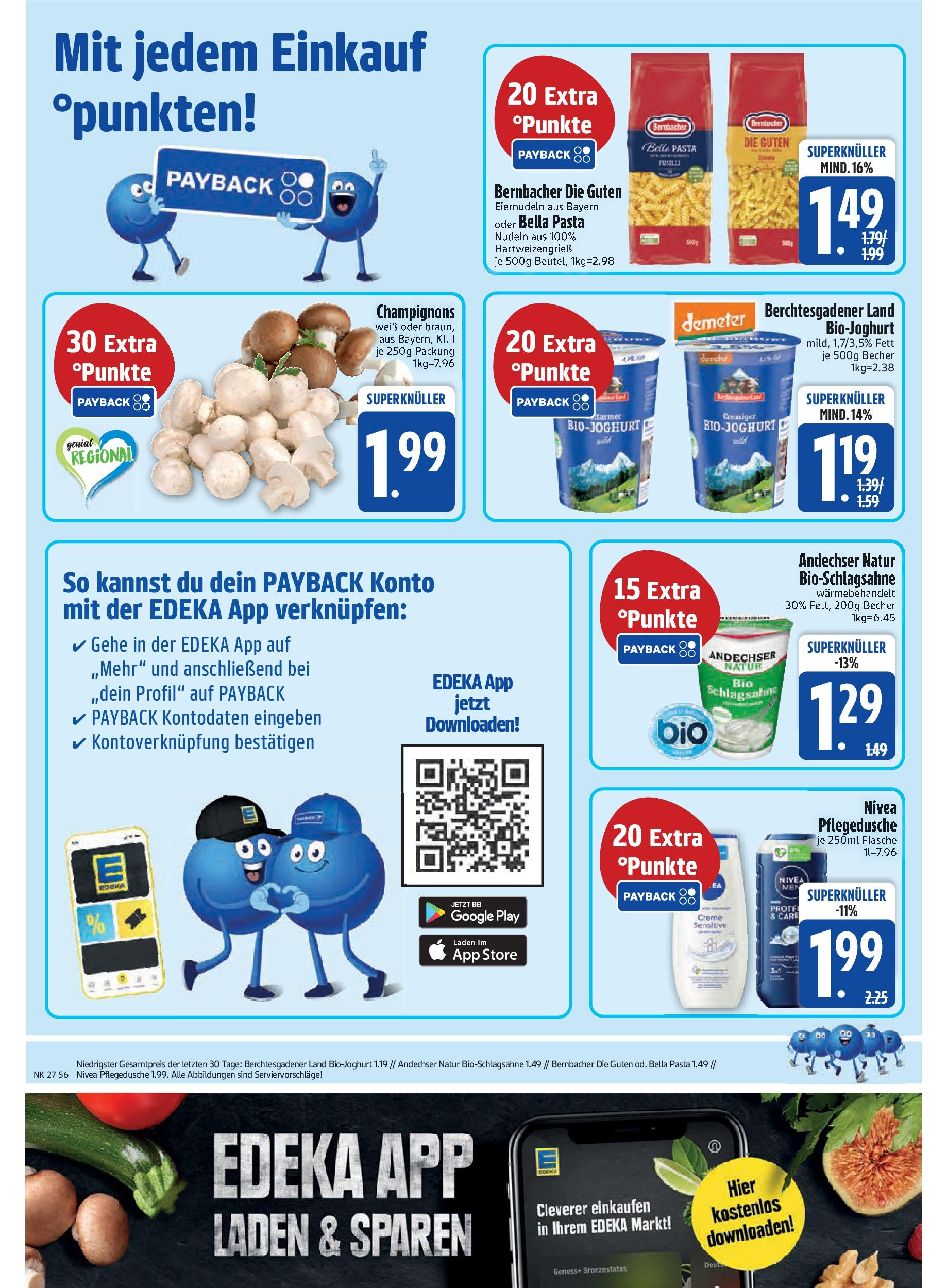 Edeka prospekt Trostberg	 (ab 29.06.2025) » Angebote Online | Seite: 6 | Produkte: Creme, Champignons, Shower Gel, Pasta