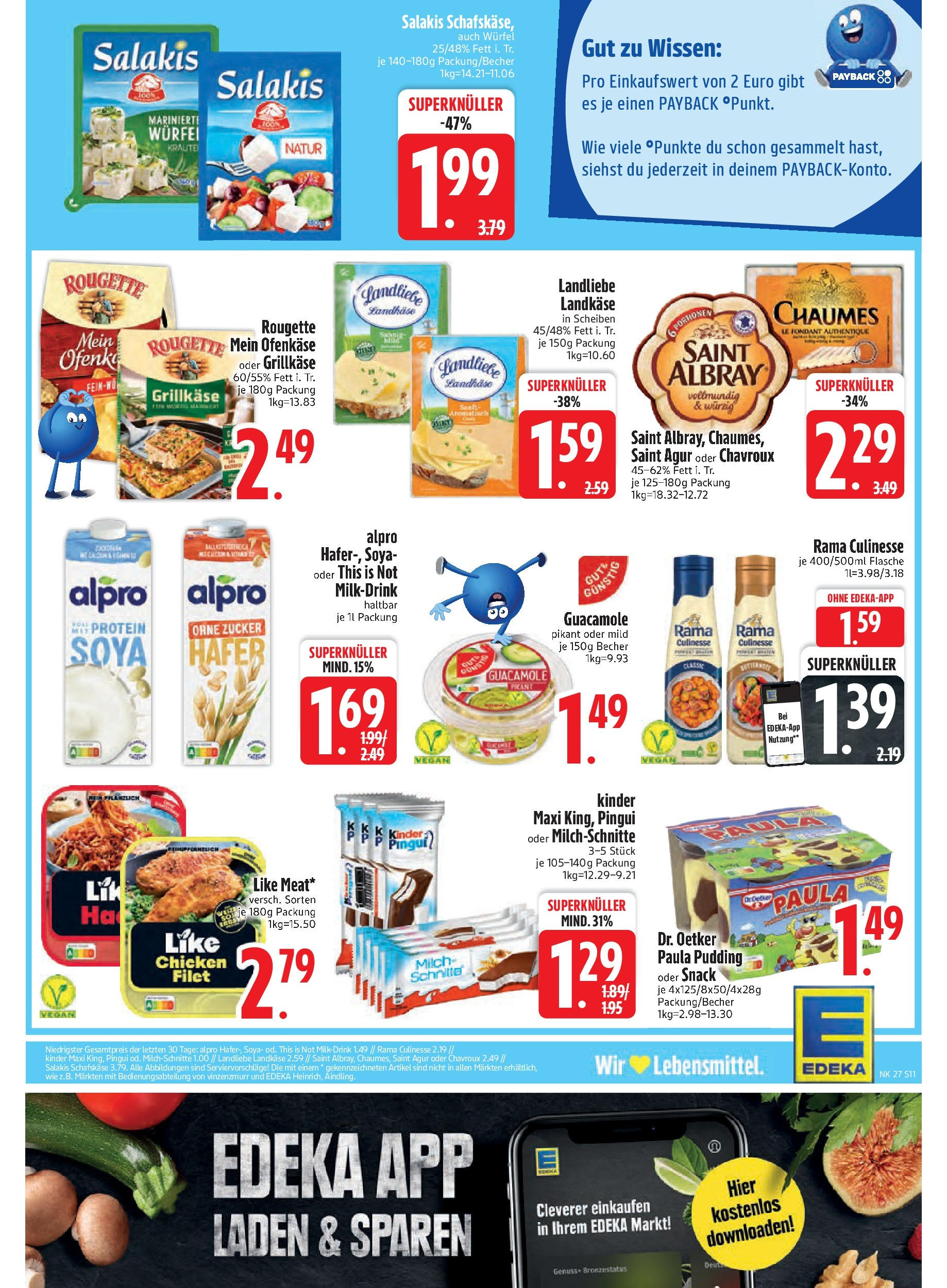 Edeka prospekt Trostberg	 (ab 29.06.2025) » Angebote Online | Seite: 11 | Produkte: Alpro, Zucker, Salakis, Schafskase