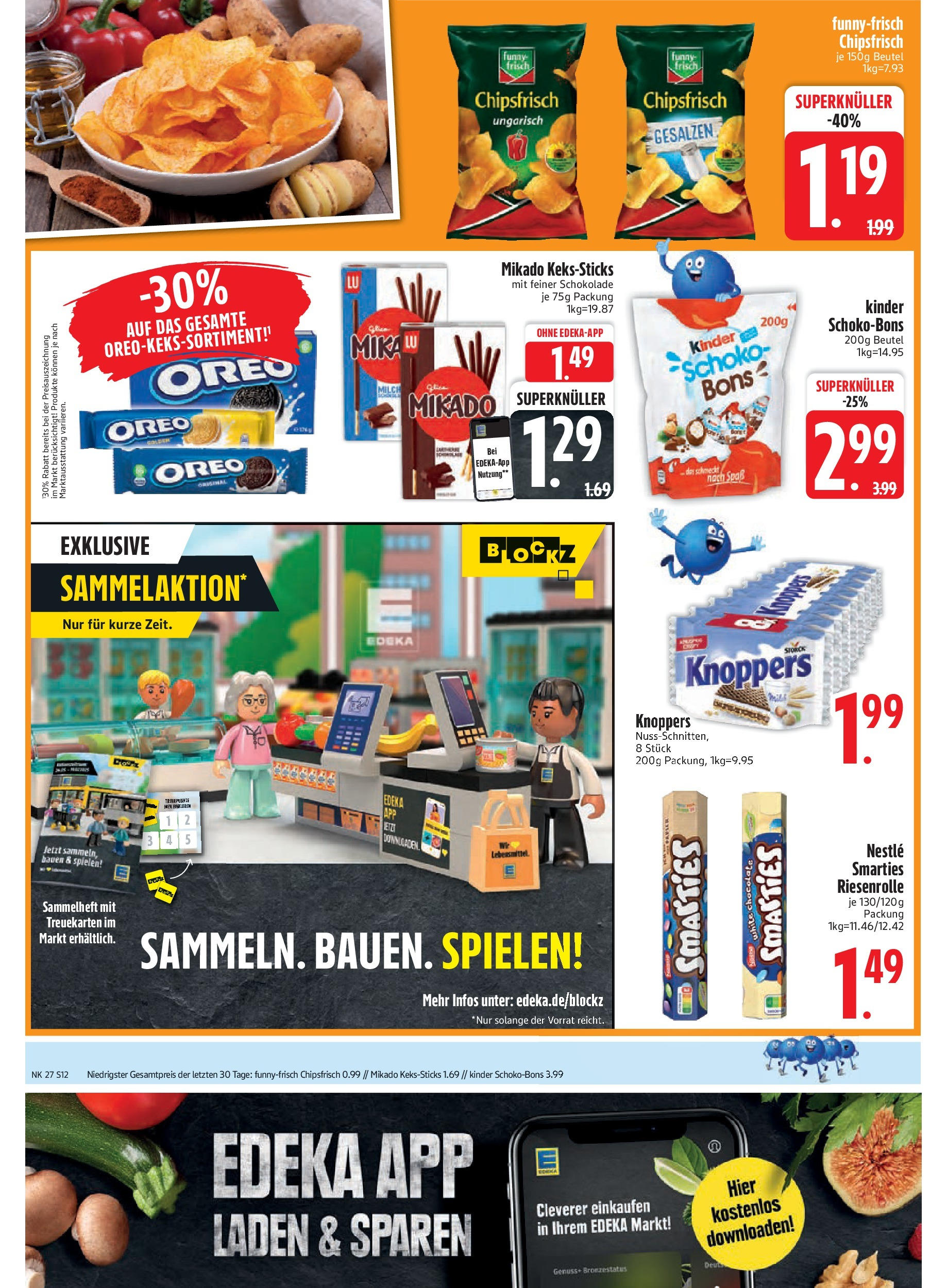 Edeka prospekt Trostberg	 (ab 29.06.2025) » Angebote Online | Seite: 12 | Produkte: Milch, Smarties, Knoppers, Chips