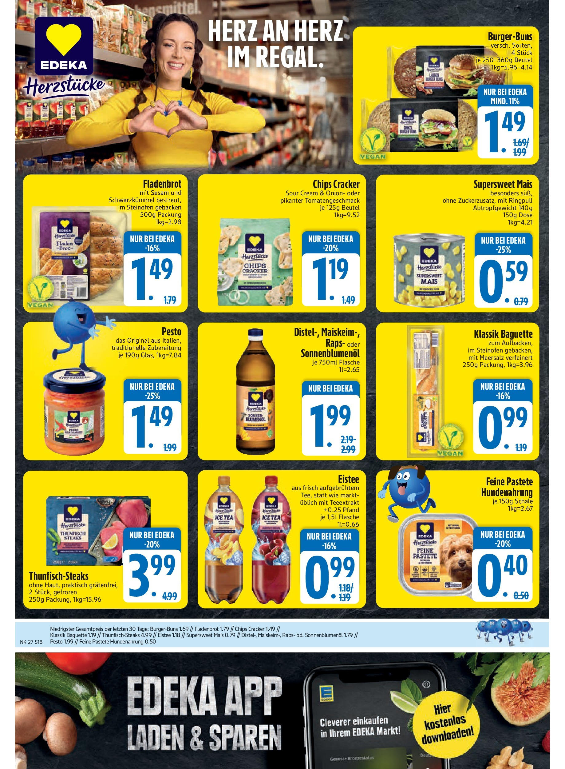 Edeka prospekt Trostberg	 (ab 29.06.2025) » Angebote Online | Seite: 18 | Produkte: Thunfisch, Sonnenblumenol, Baguette, Steak