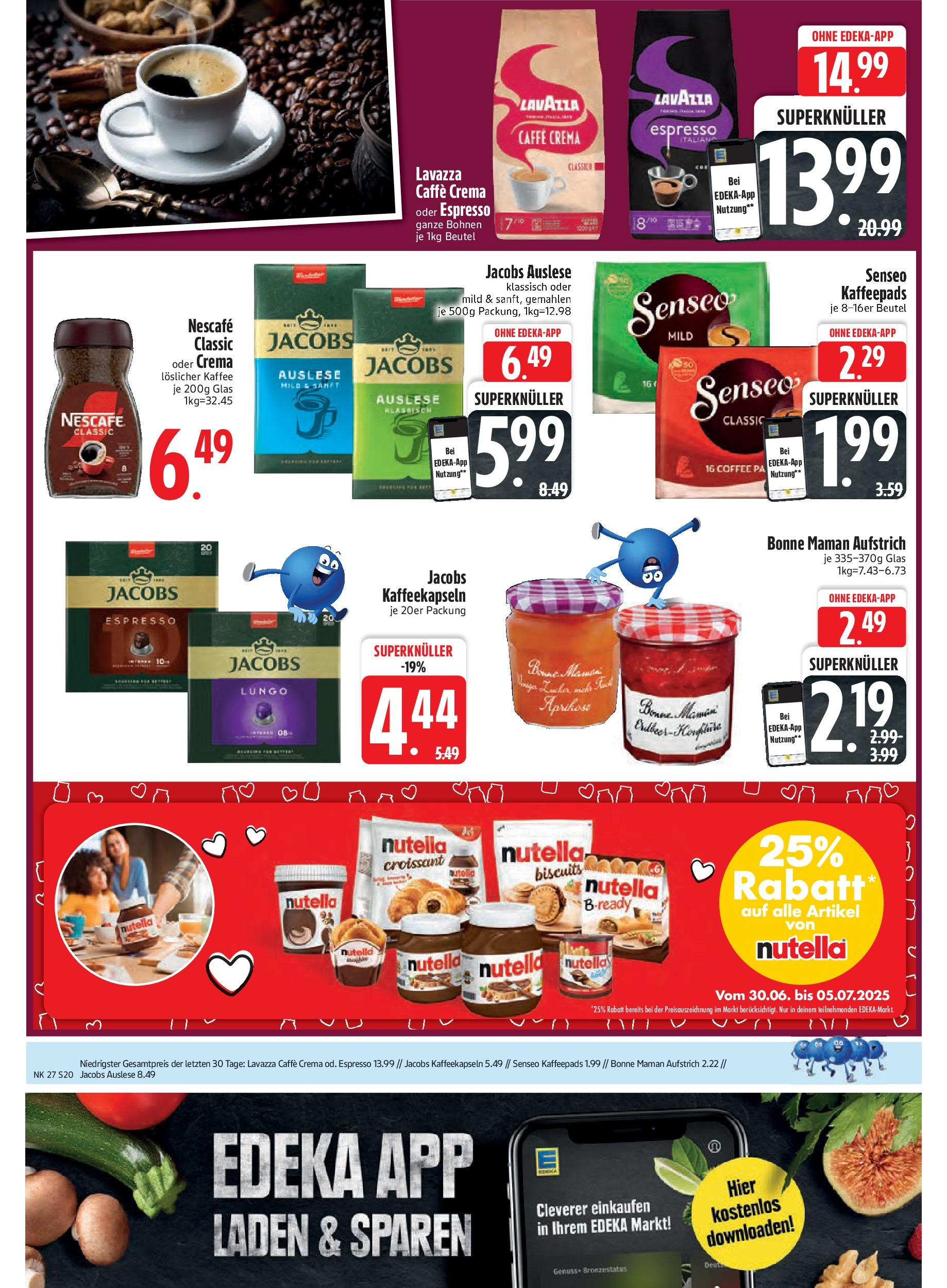 Edeka prospekt Trostberg	 (ab 29.06.2025) » Angebote Online | Seite: 20 | Produkte: Lavazza, Kaffeepads, Nescafe, Senseo kaffeepads