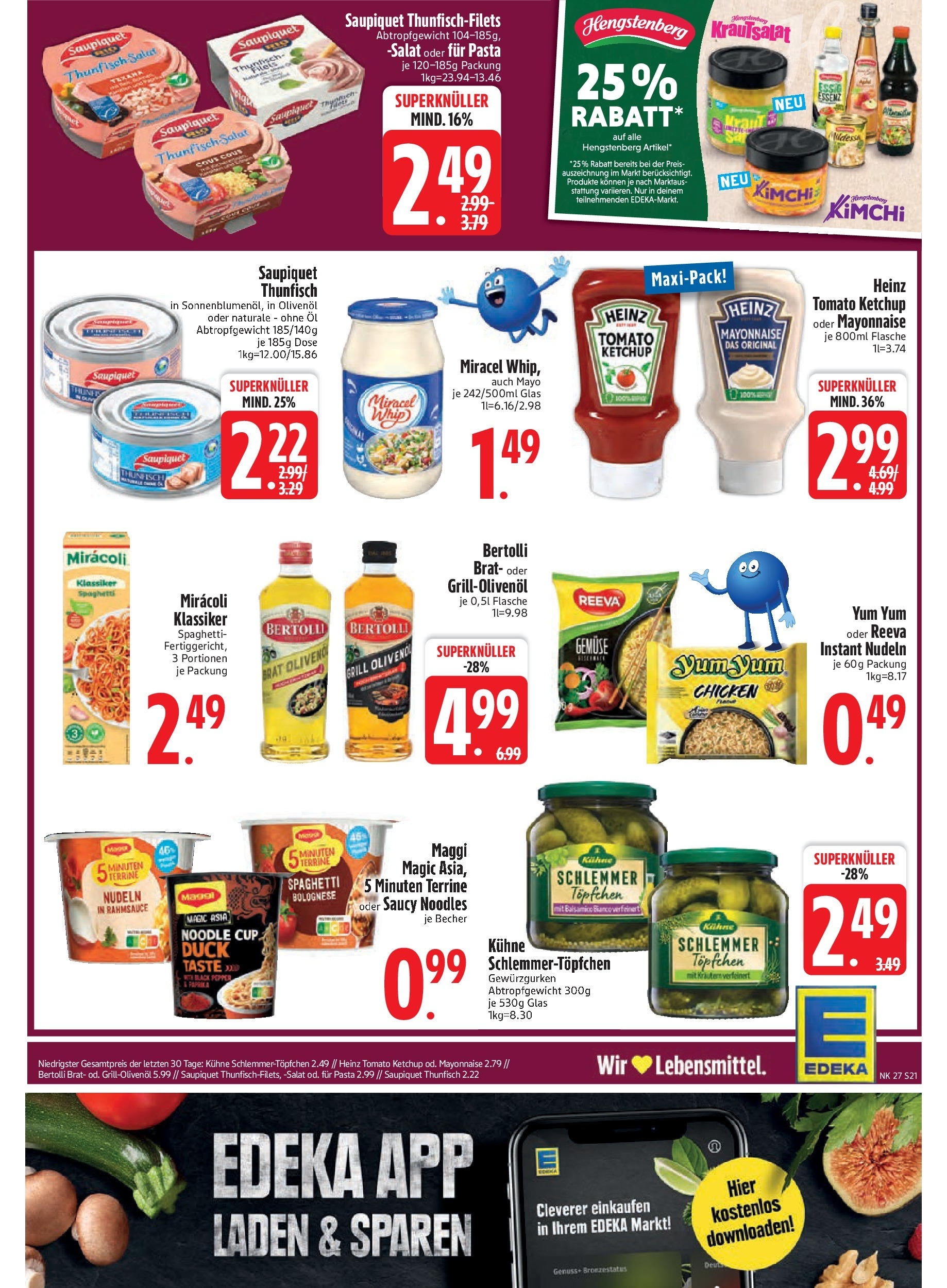 Edeka prospekt Trostberg	 (ab 29.06.2025) » Angebote Online | Seite: 21 | Produkte: Thunfisch, Balsamico, Olivenol, Nudeln