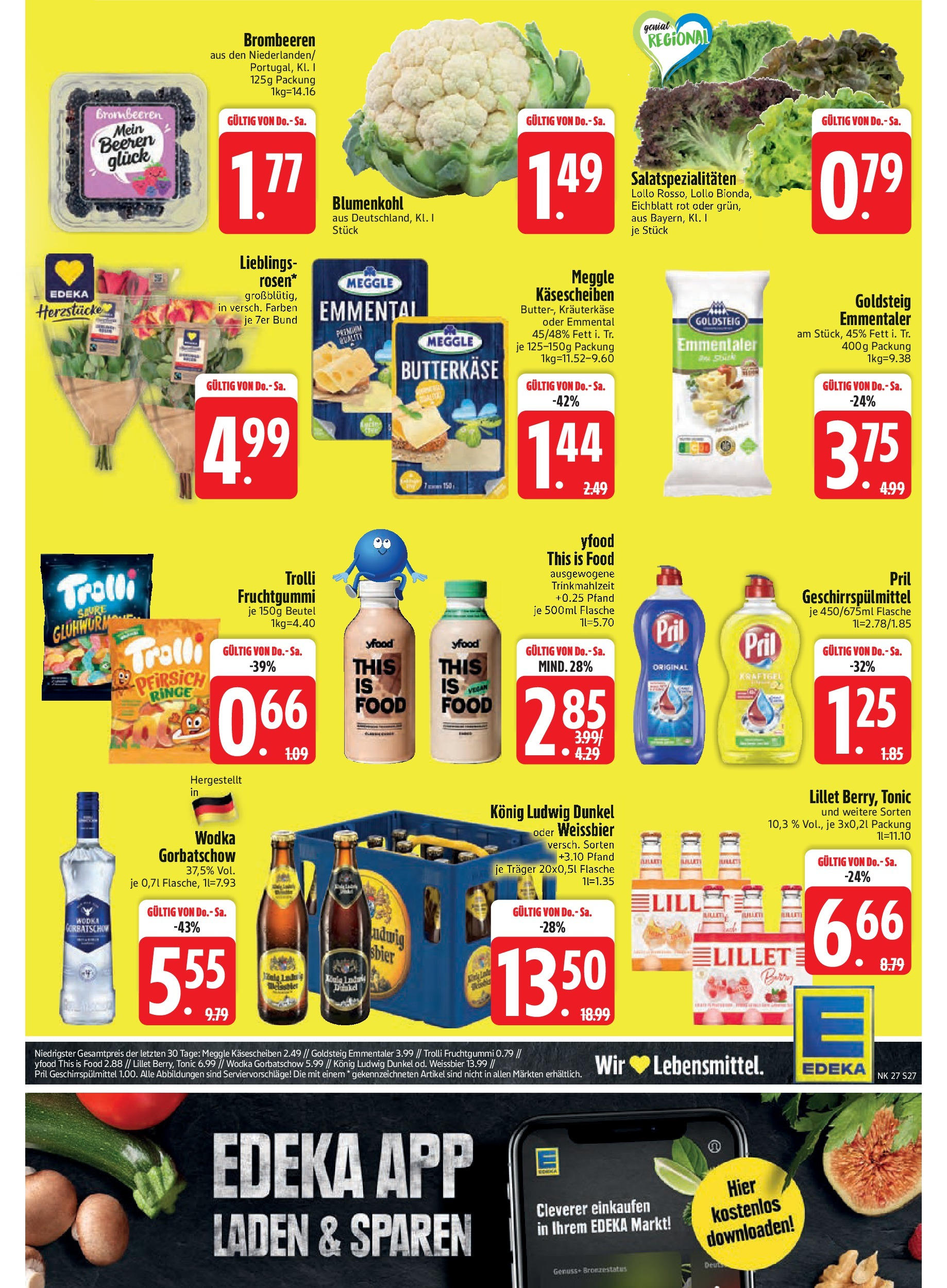 Edeka prospekt Trostberg	 (ab 29.06.2025) » Angebote Online | Seite: 27 | Produkte: Weißbier, YFood, Geschirrspülmittel, Vodka