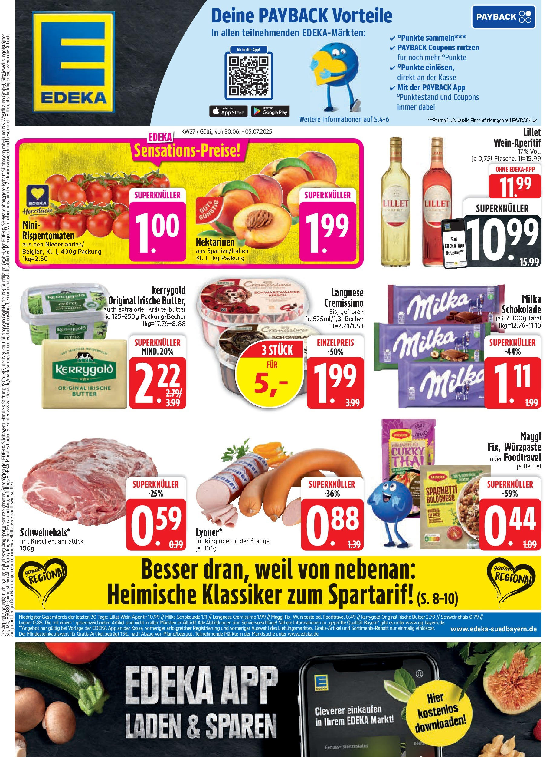 Edeka prospekt Rötz	 (ab 29.06.2025) » Angebote Online | Seite: 1 | Produkte: Cremissimo, Butter, Nektarinen, Milka schokolade
