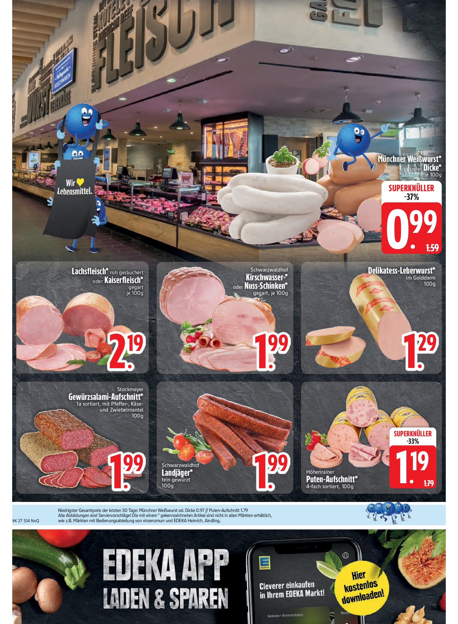Edeka prospekt Rötz	 (ab 29.06.2025) » Angebote Online | Seite: 14 | Produkte: Käse, Weißwurst