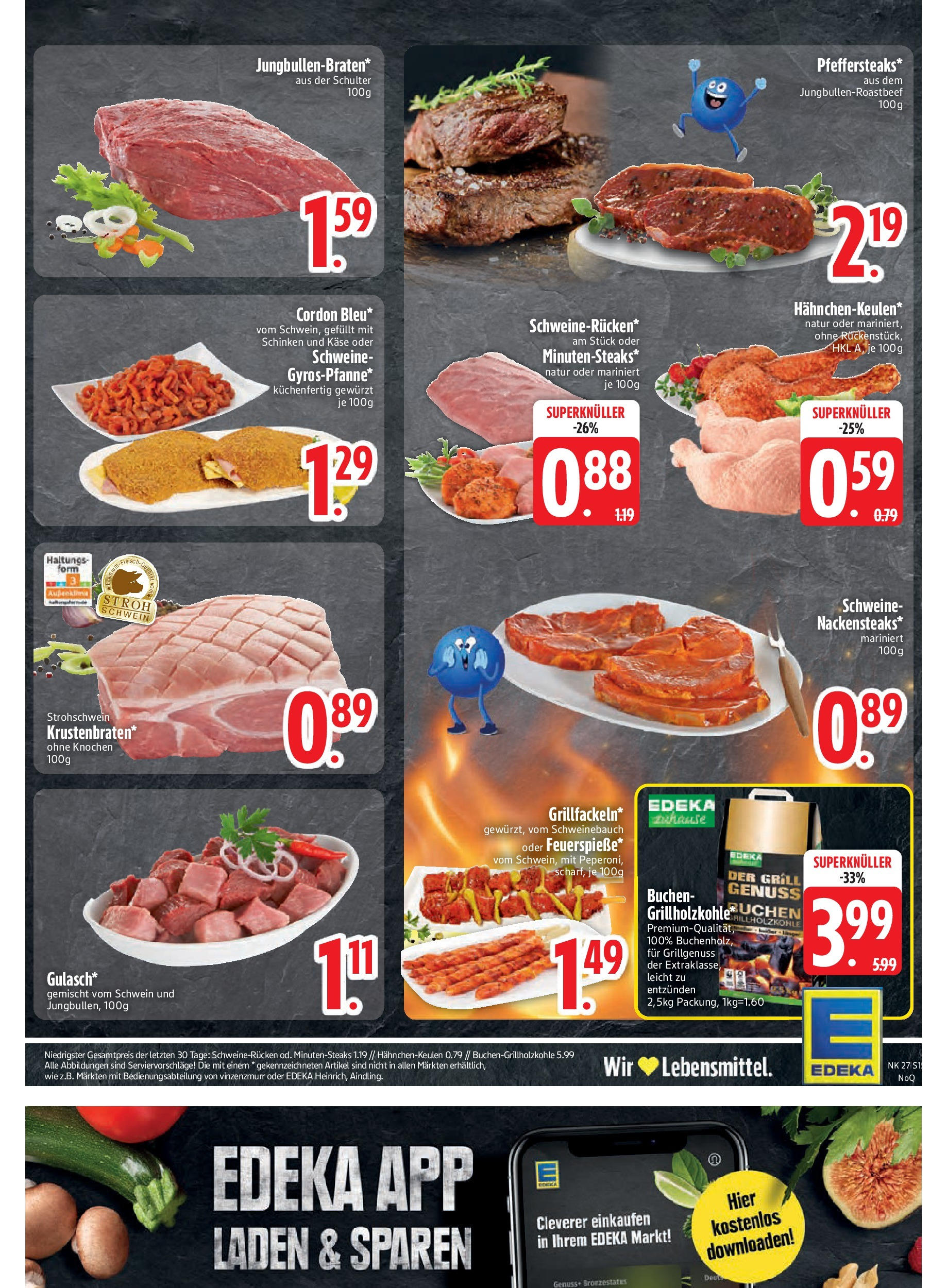 Edeka prospekt Rötz	 (ab 29.06.2025) » Angebote Online | Seite: 15 | Produkte: Grill, Käse, Schweinebauch, Schweinerucken