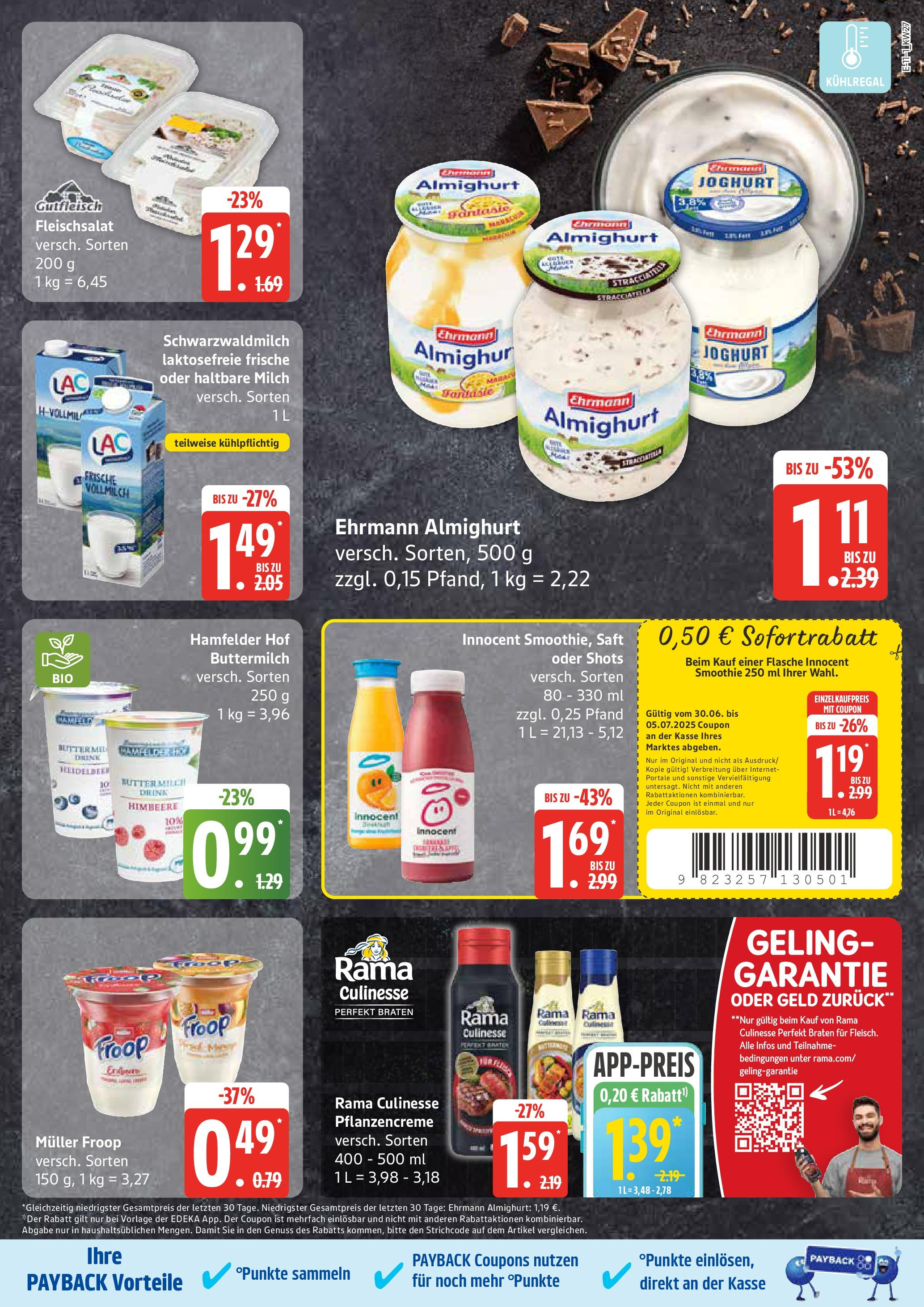 Edeka prospekt Ratzeburg	 (ab 29.06.2025) » Angebote Online | Seite: 11 | Produkte: Rama, Joghurt, Haltbare milch, Saft