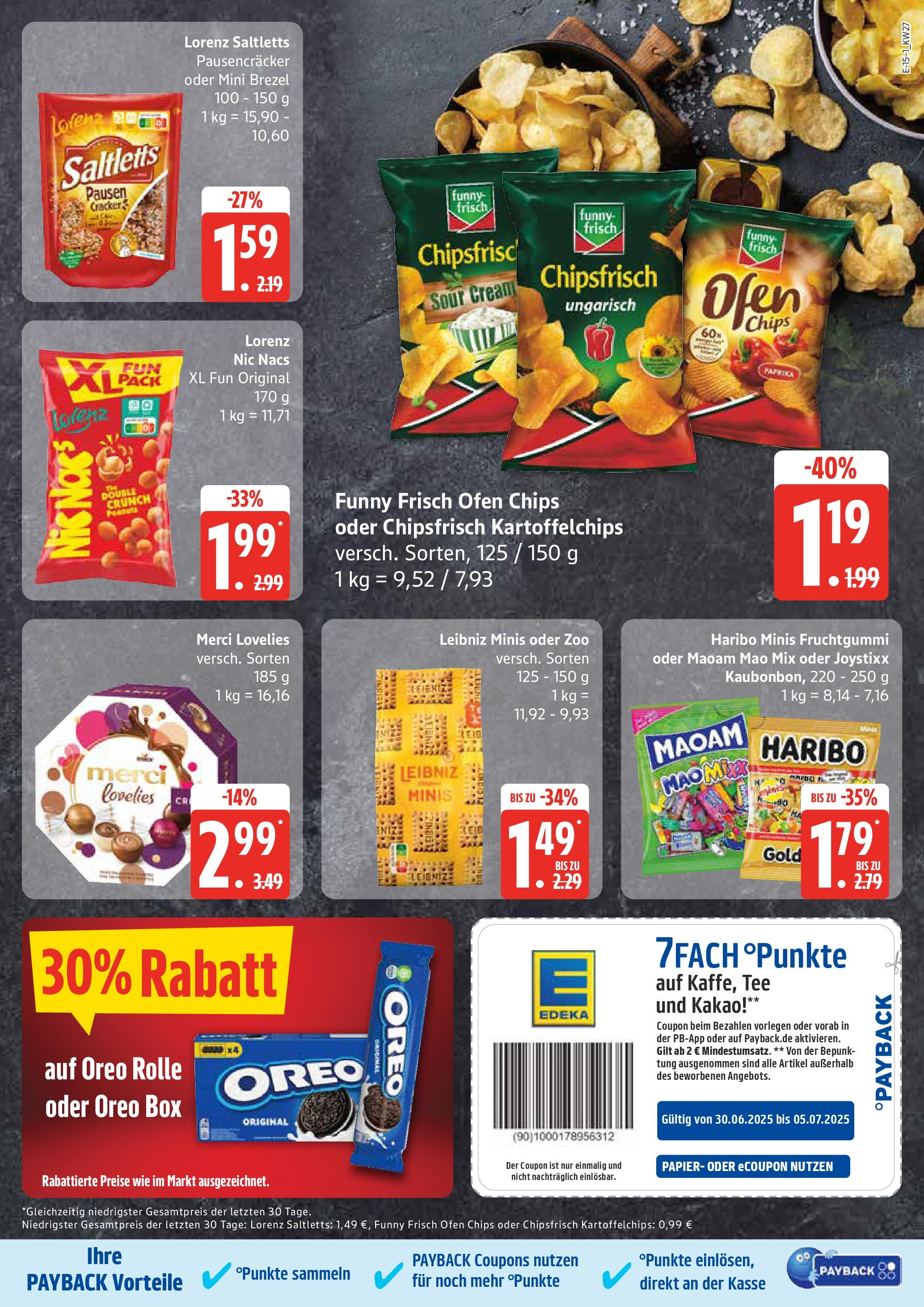 Edeka prospekt Ratzeburg	 (ab 29.06.2025) » Angebote Online | Seite: 15 | Produkte: Ofen, Merci, Funny frisch, Chips