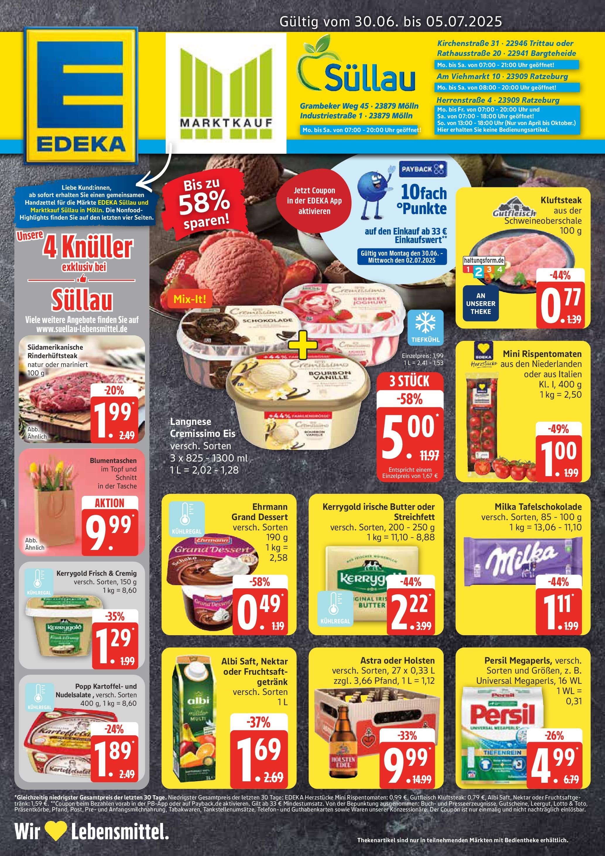 Edeka prospekt Ratzeburg	 (ab 29.06.2025) » Angebote Online | Seite: 1 | Produkte: Butter, Schokolade, Holsten, Milka