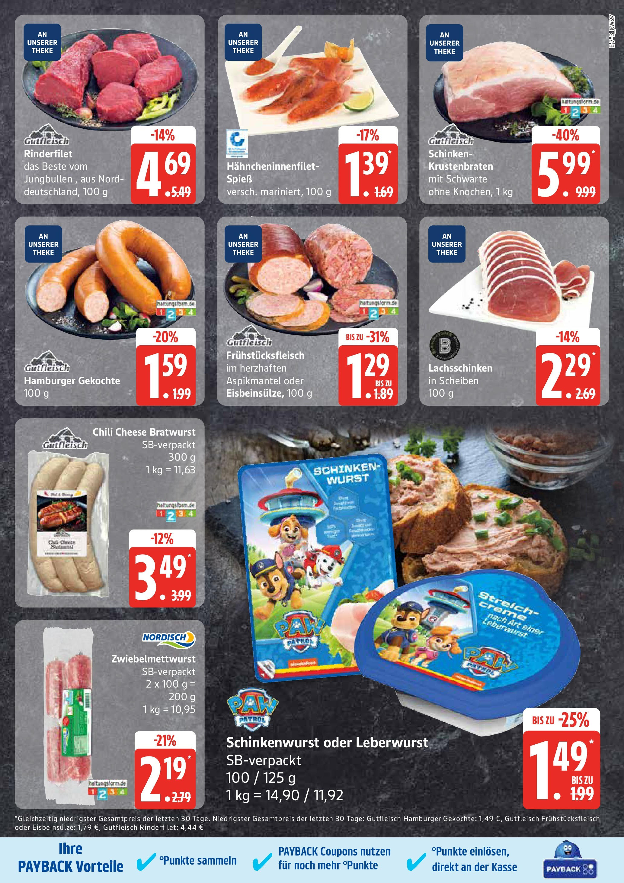 Edeka prospekt Ratzeburg	 (ab 29.06.2025) » Angebote Online | Seite: 7 | Produkte: Theke, Rinderfilet, Bratwurst, Schinken