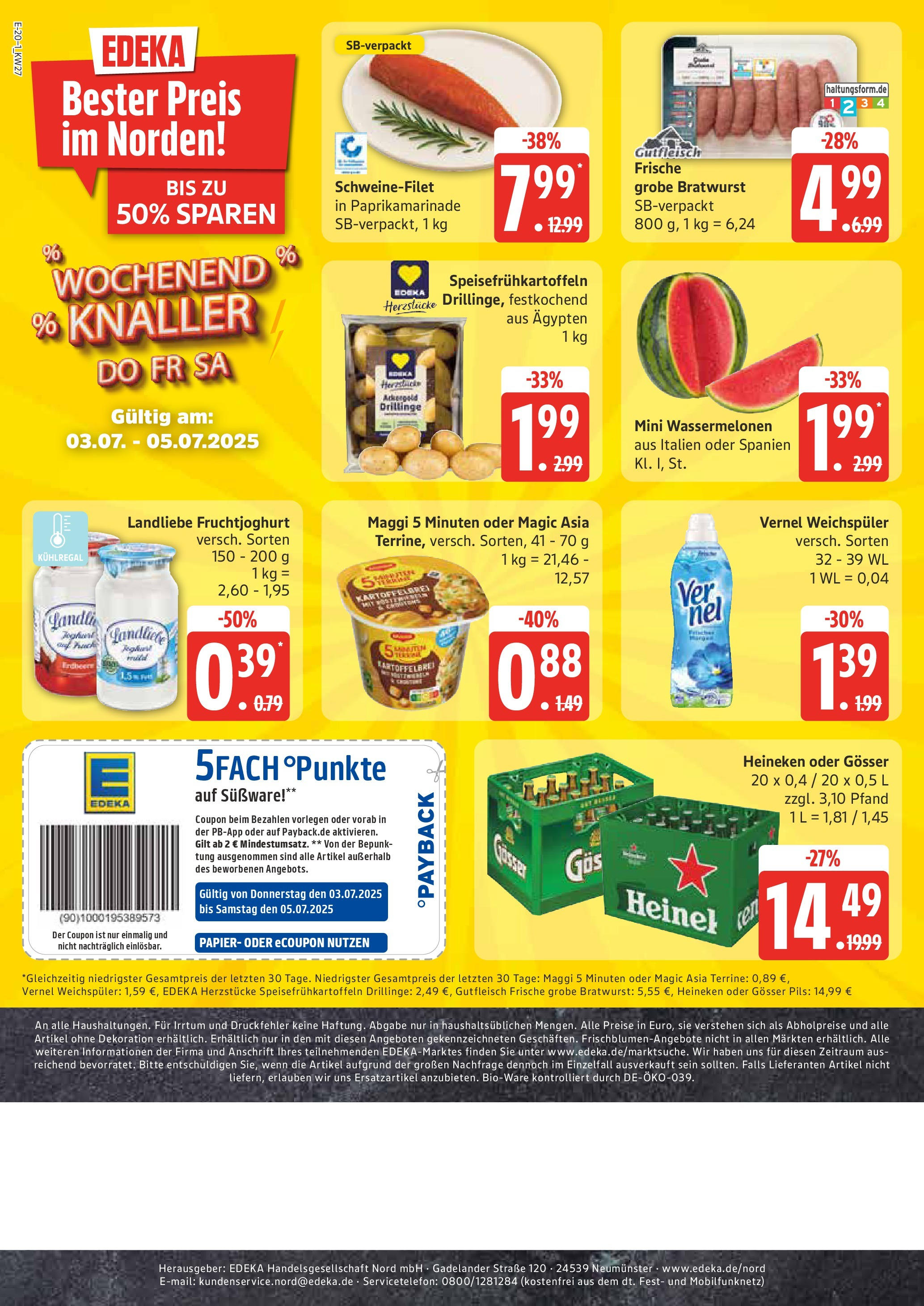Edeka prospekt Rostock	 (ab 29.06.2025) » Angebote Online | Seite: 20 | Produkte: Pils, Heineken, Schweinefilet, Vernel