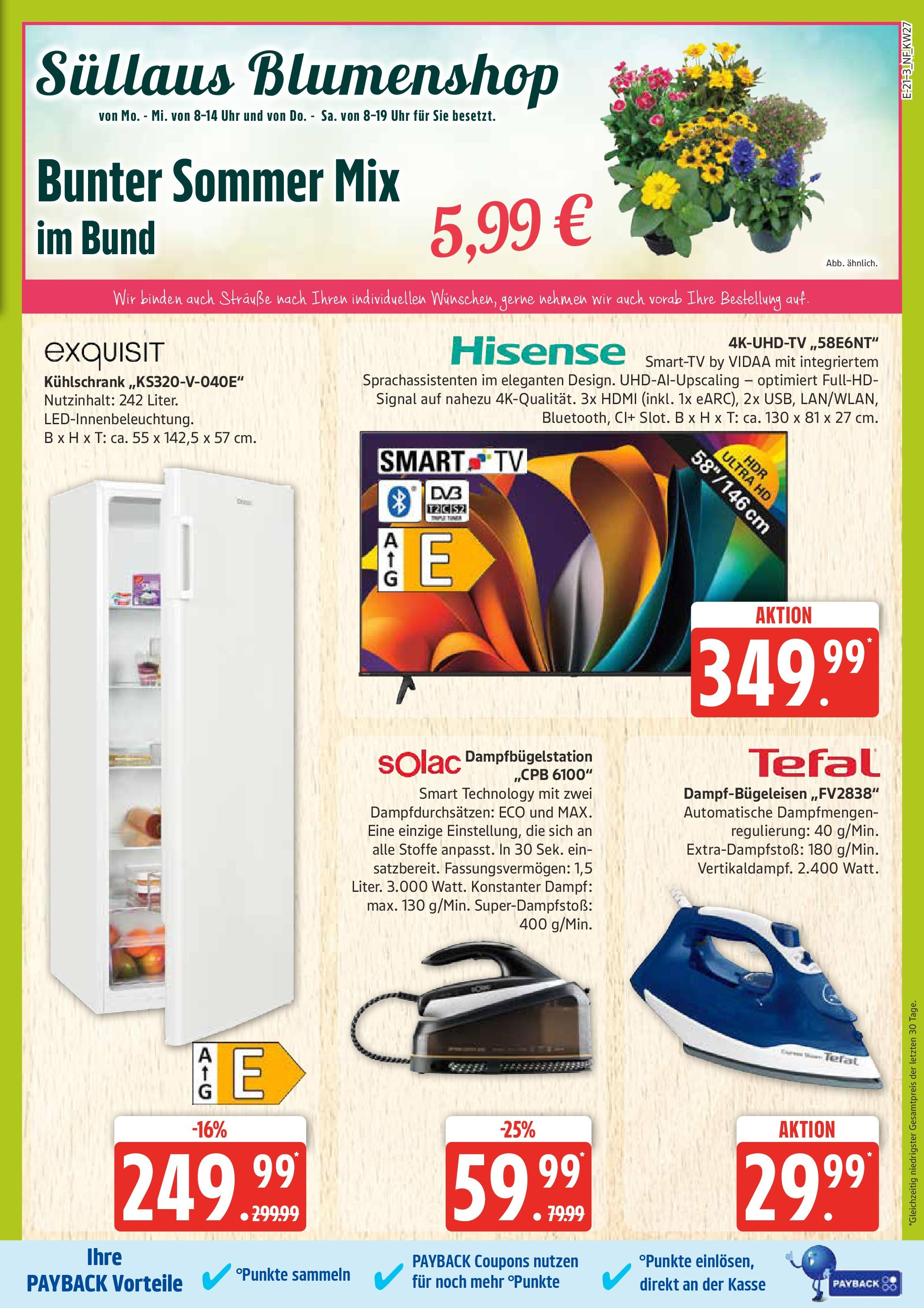 Edeka prospekt Ratzeburg	 (ab 29.06.2025) » Angebote Online | Seite: 21 | Produkte: Hisense, Kühlschrank, Smart TV, TV