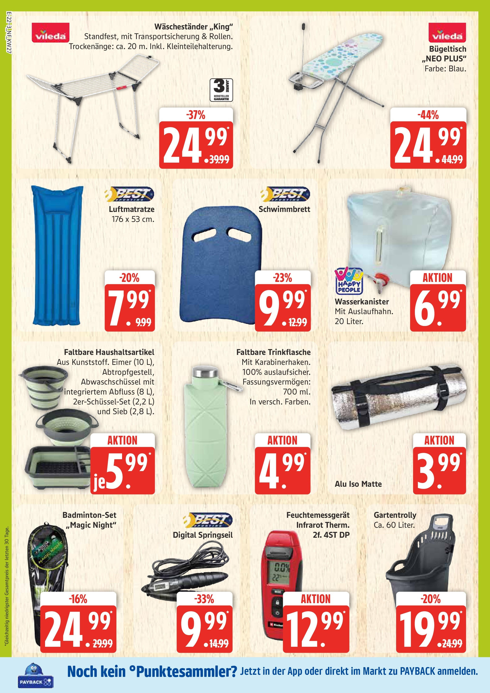 Edeka prospekt Ratzeburg	 (ab 29.06.2025) » Angebote Online | Seite: 22 | Produkte: Thermometer, Badmintonset, Waschestander