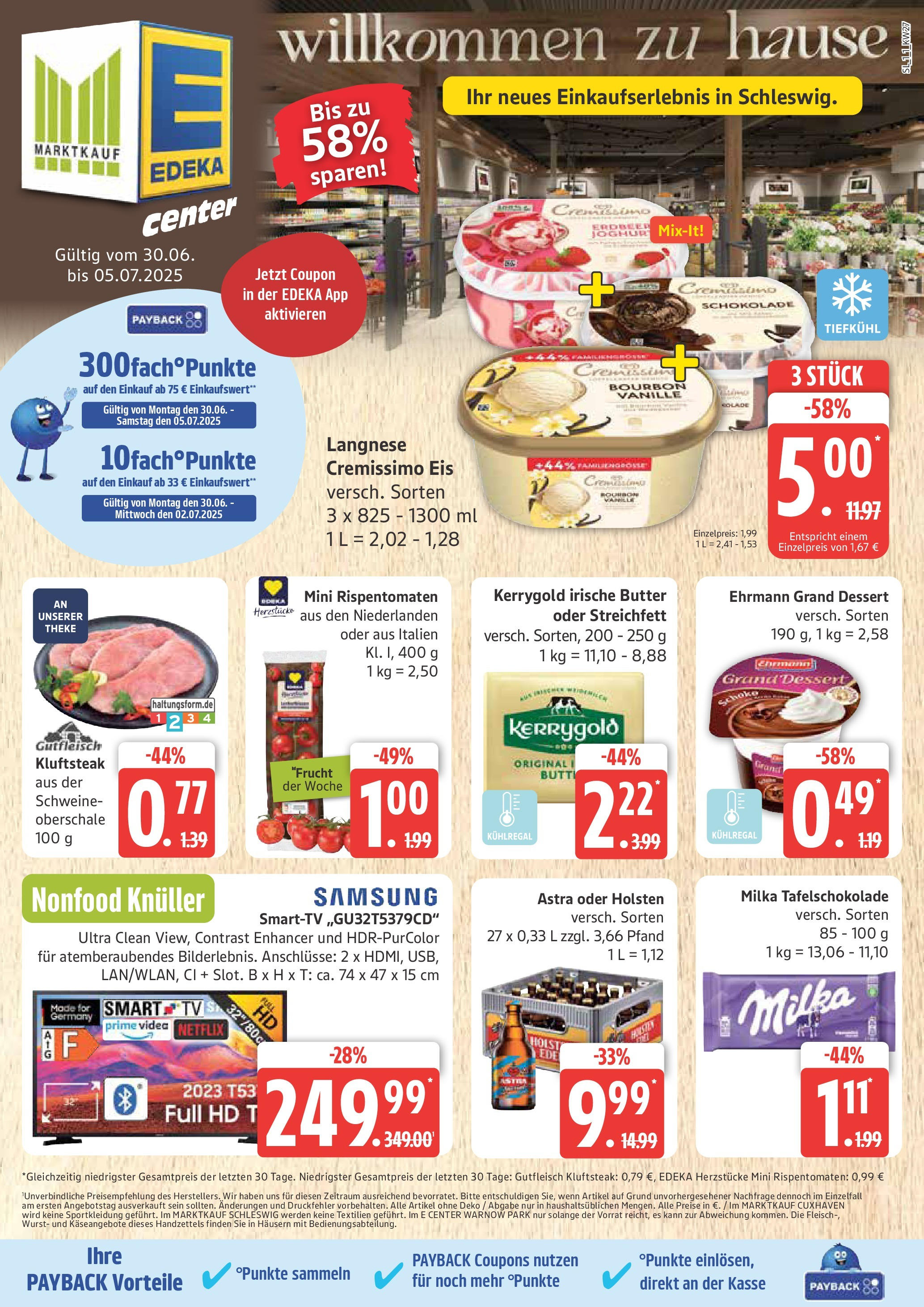 Marktkauf - Marktkauf: Wochenangebote (ab 30.06.2025) » Angebote online | Seite: 1 | Produkte: Ehrmann grand dessert, Astra, Steak, Bourbon
