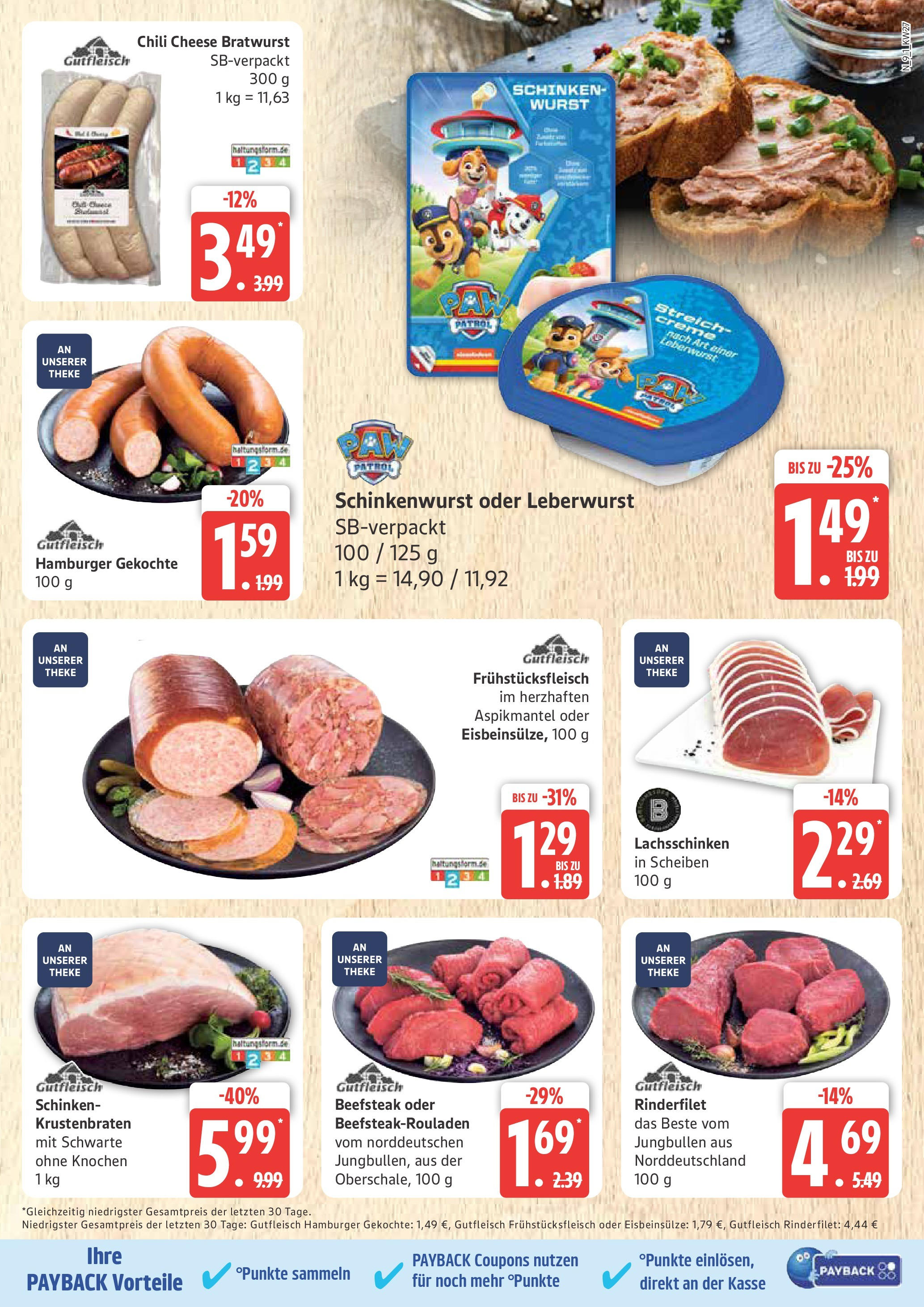 Marktkauf - Marktkauf: Wochenangebote (ab 30.06.2025) » Angebote online | Seite: 9 | Produkte: Rinderfilet, Krustenbraten, Chili, Schinken