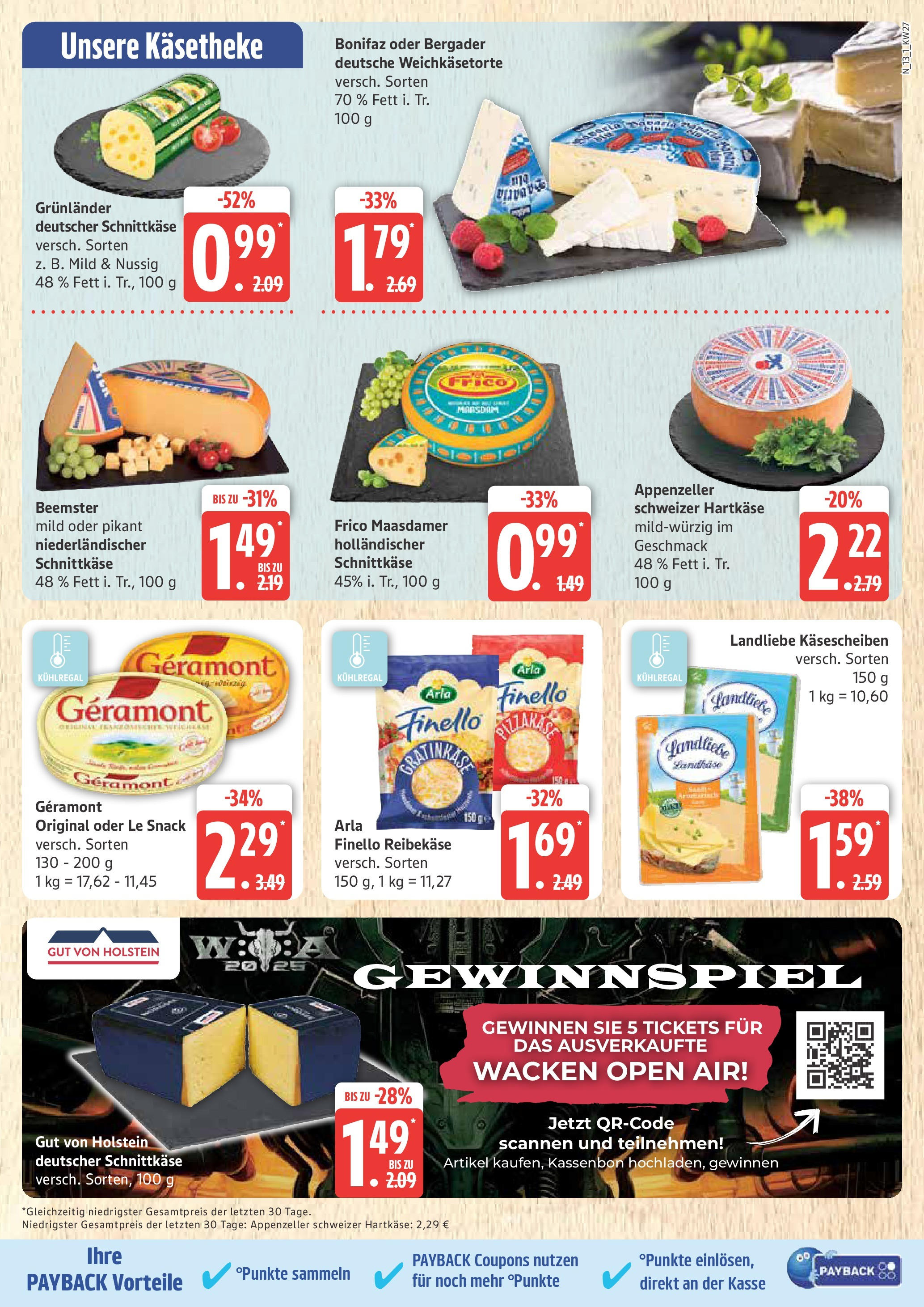 Edeka prospekt Rostock	 (ab 29.06.2025) » Angebote Online | Seite: 13 | Produkte: Geramont, Grunlander, Reibekase