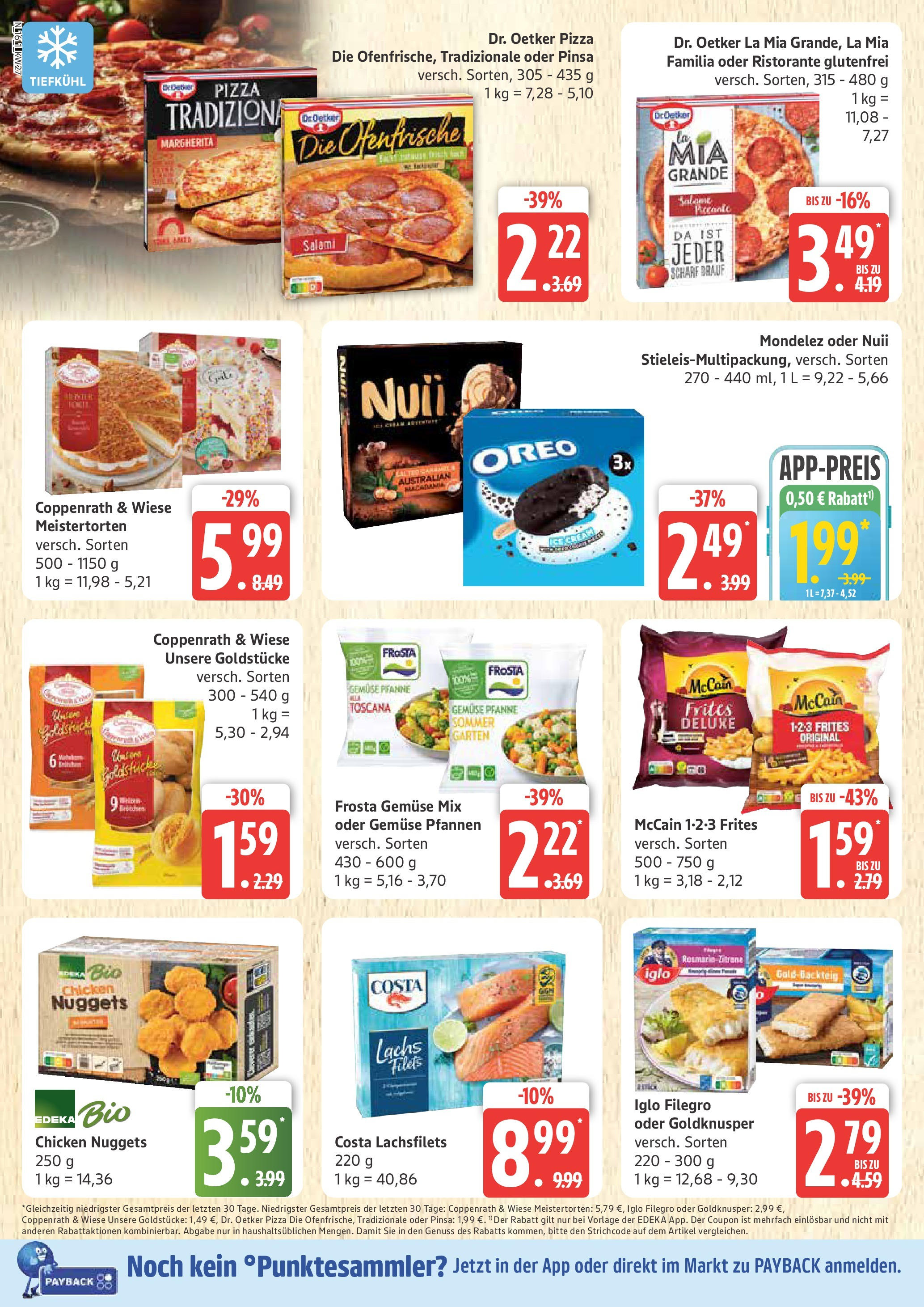 Edeka prospekt Rostock	 (ab 29.06.2025) » Angebote Online | Seite: 16 | Produkte: Ristorante, Iglo, Ofenfrische, Pizza
