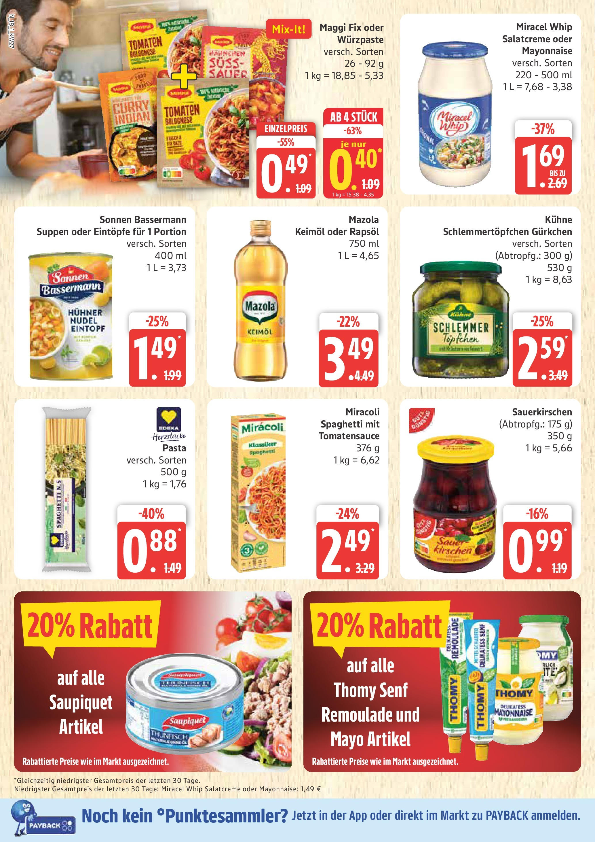Marktkauf - Marktkauf: Wochenangebote (ab 30.06.2025) » Angebote online | Seite: 18 | Produkte: Maggi, Thunfisch, Tomaten, Mayonnaise