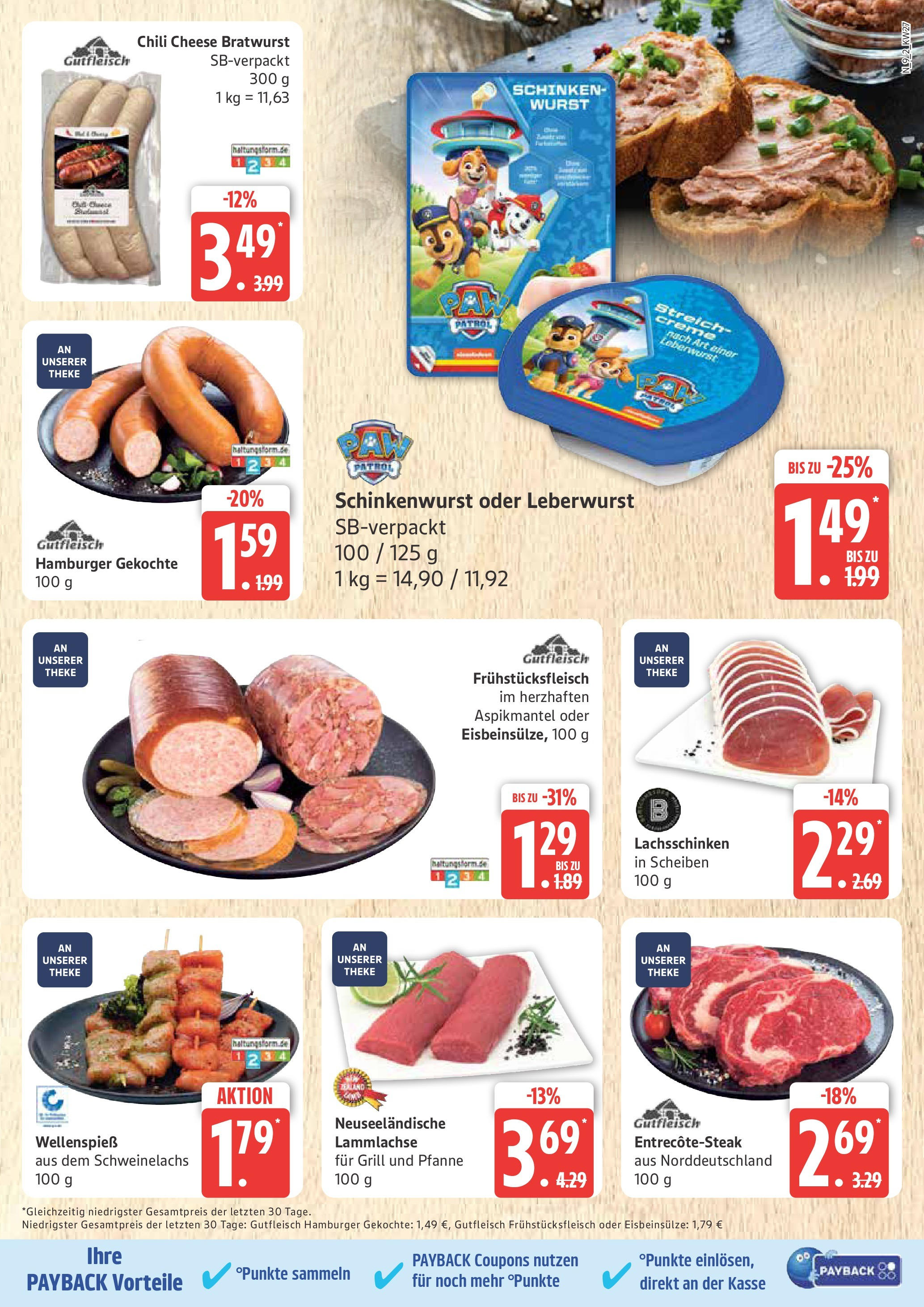 Edeka prospekt Rostock	 (ab 29.06.2025) » Angebote Online | Seite: 9 | Produkte: Bratwurst, Creme, Chili, Steak