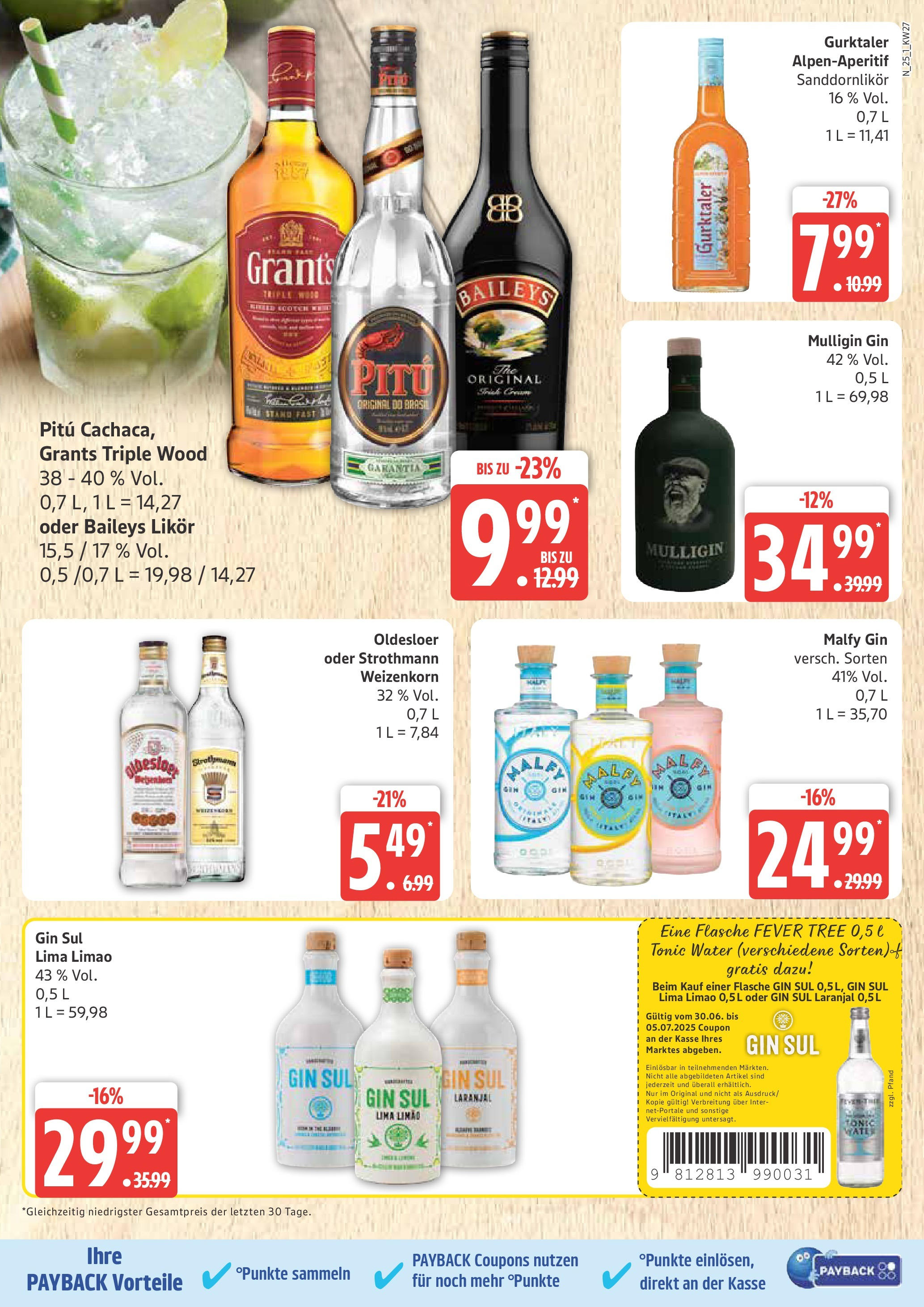 Marktkauf - Marktkauf: Wochenangebote (ab 30.06.2025) » Angebote online | Seite: 25 | Produkte: Likör, Oldesloer, Baileys, Gin