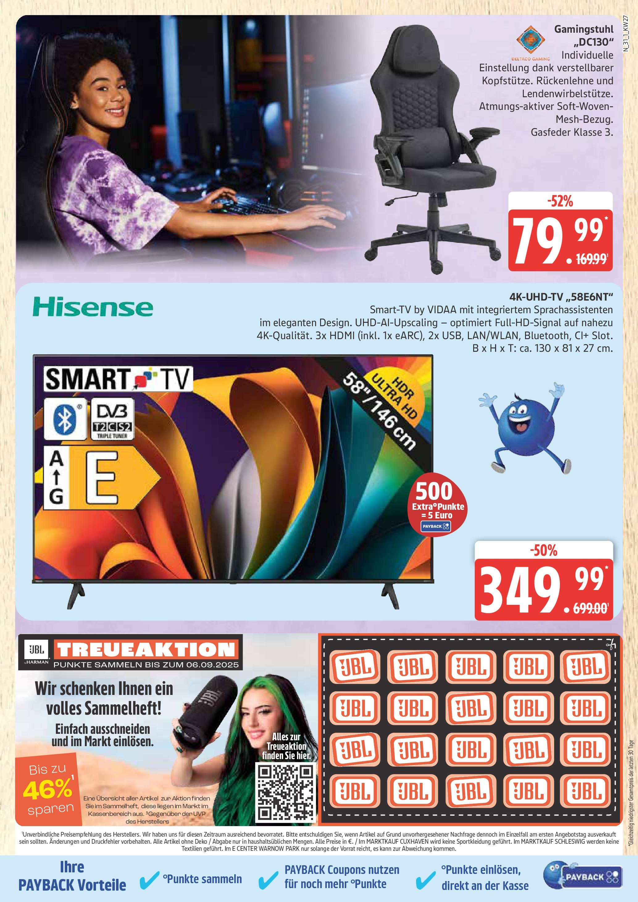 Edeka prospekt Rostock	 (ab 29.06.2025) » Angebote Online | Seite: 31 | Produkte: Hisense, Smart TV, Gamingstuhl, TV