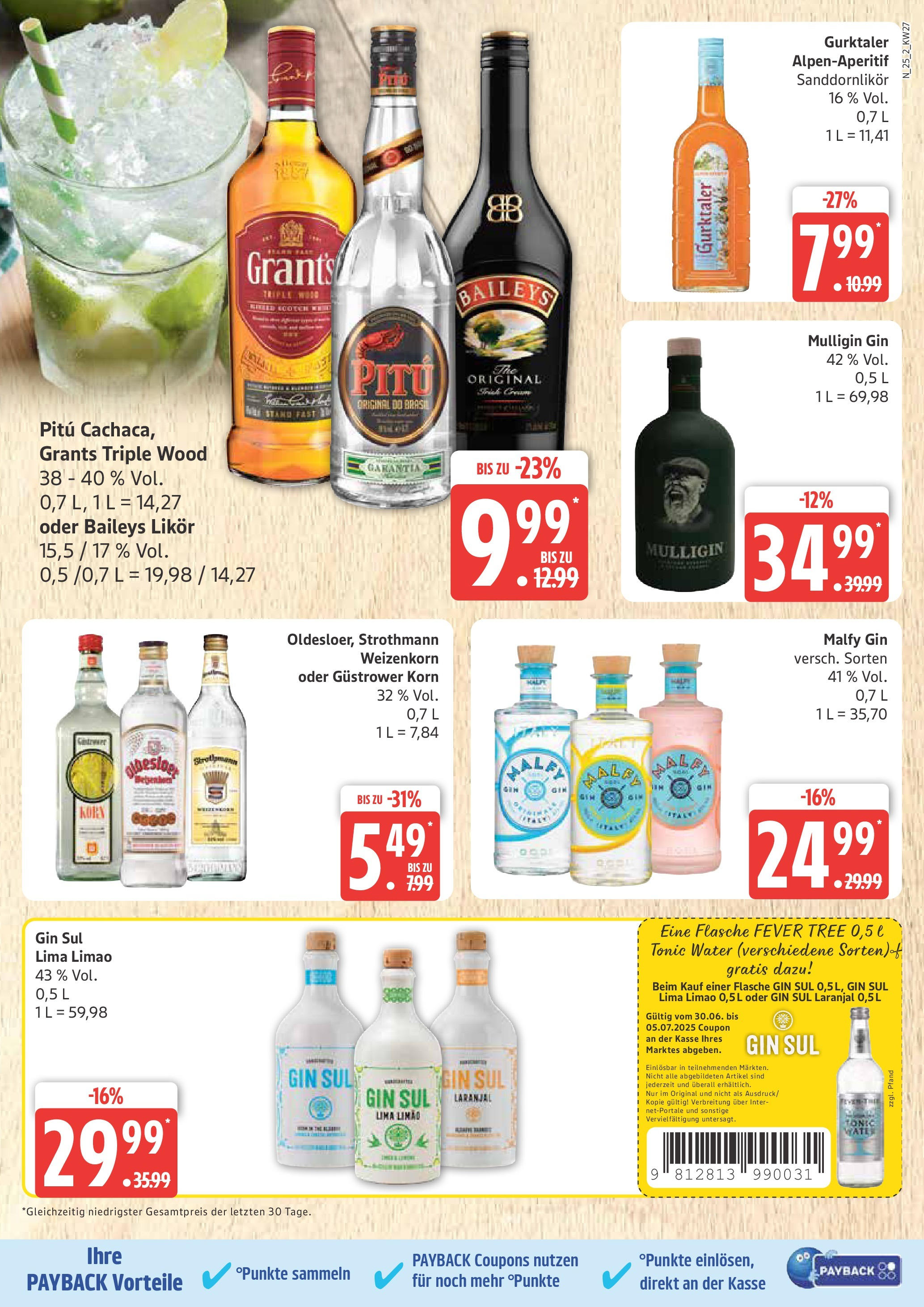 Edeka prospekt Rostock	 (ab 29.06.2025) » Angebote Online | Seite: 25 | Produkte: Likör, Baileys, Gin