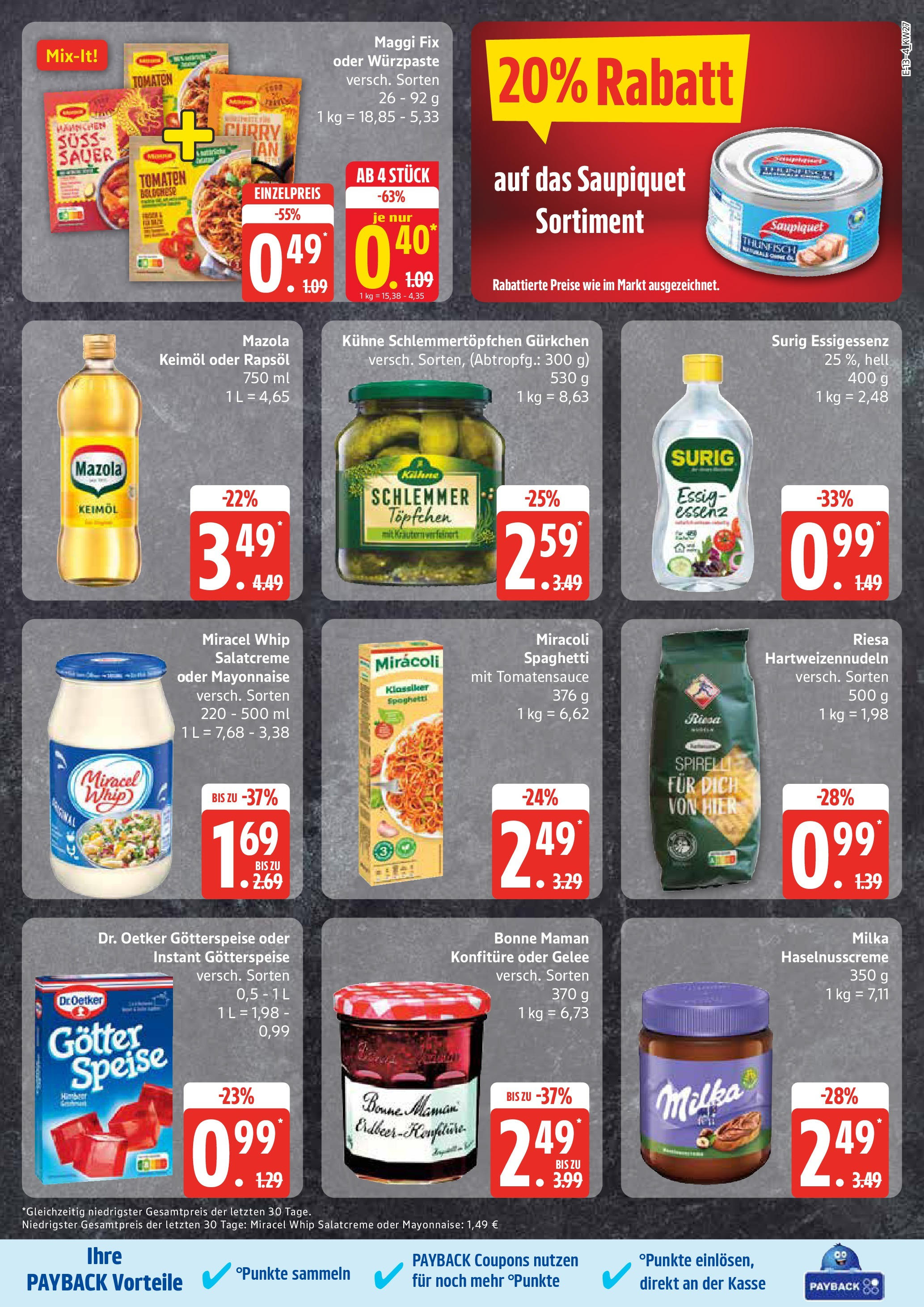 Edeka prospekt Rostock	 (ab 29.06.2025) » Angebote Online | Seite: 13 | Produkte: Essig, Rapsöl, Milka, Pasta