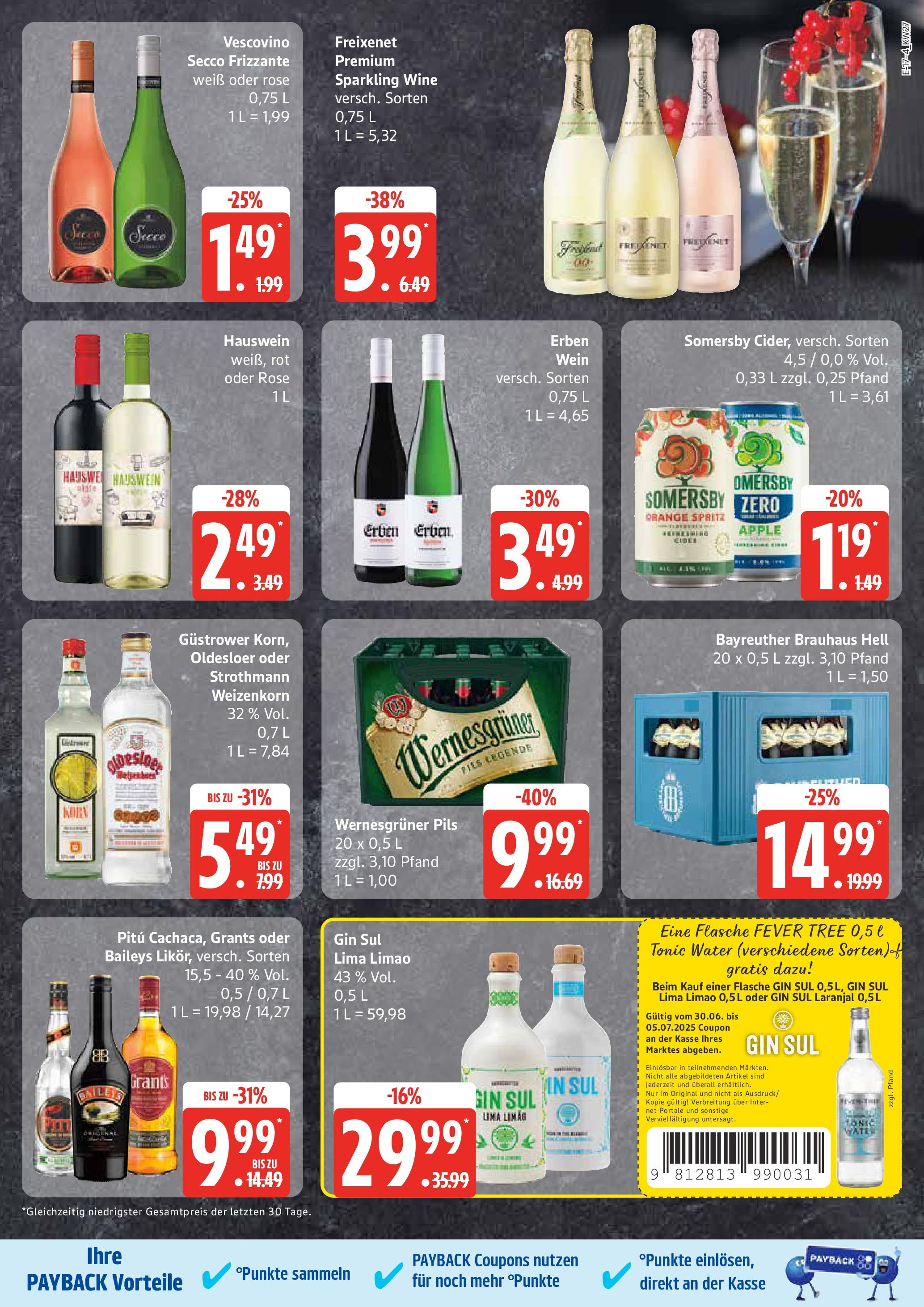 Edeka prospekt Rostock	 (ab 29.06.2025) » Angebote Online | Seite: 17 | Produkte: Freixenet, Pils, Wernesgruner, Oldesloer