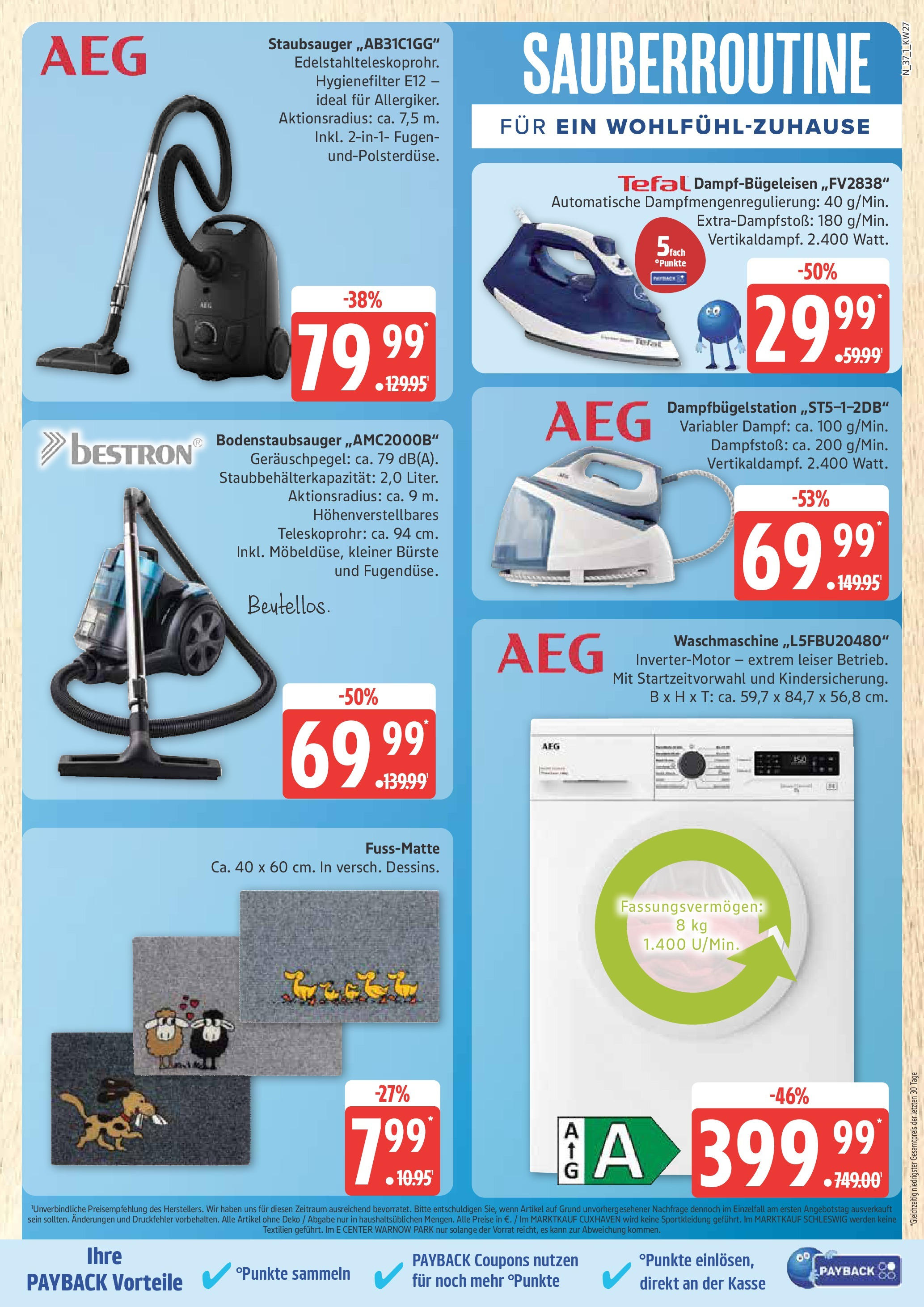 Edeka prospekt Rostock	 (ab 29.06.2025) » Angebote Online | Seite: 37 | Produkte: AEG, Staubsauger, Fußmatte, Bürste