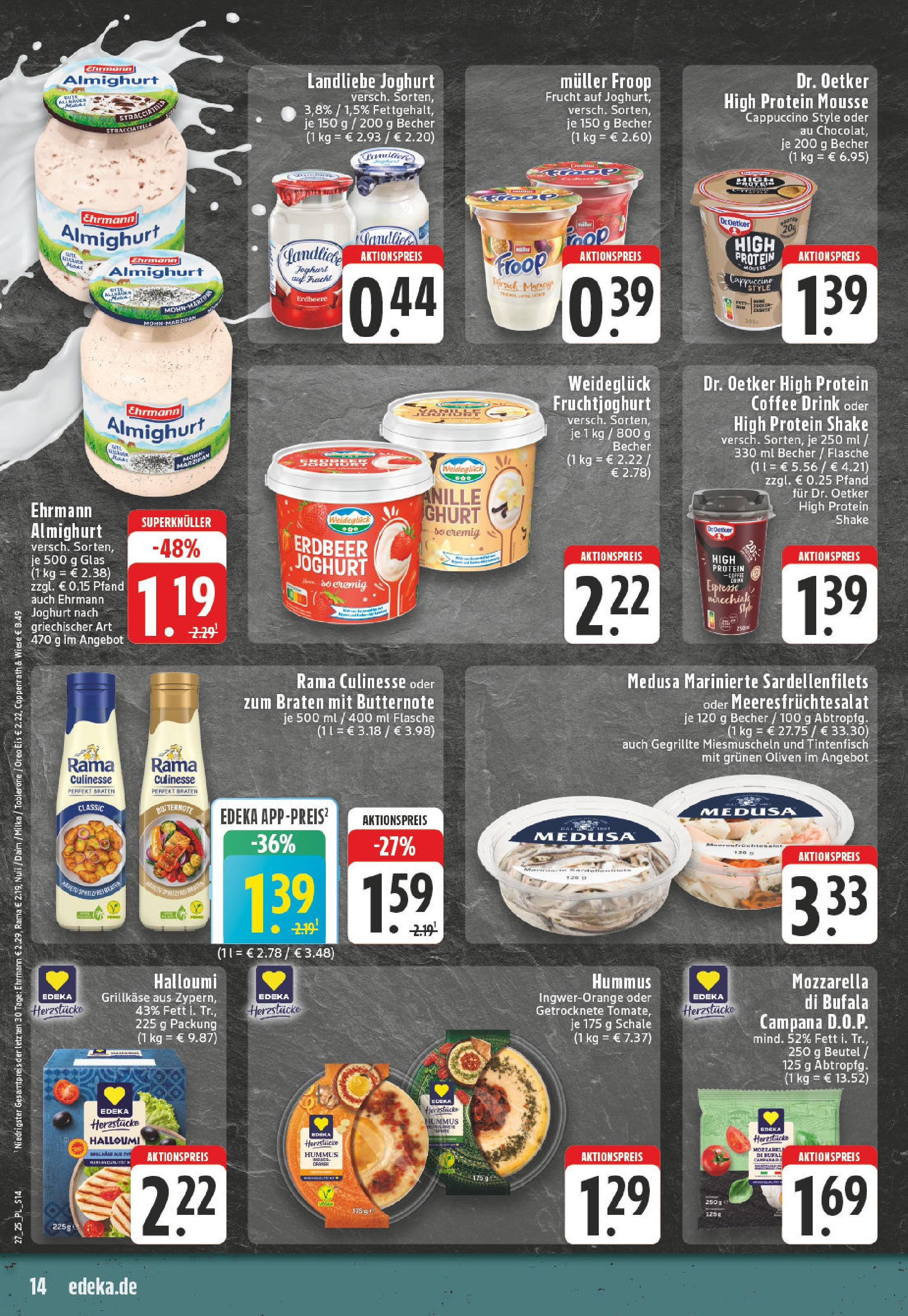 Edeka prospekt Eschweiler-Dürwiß	 (ab 29.06.2025) » Angebote Online | Seite: 14 | Produkte: Froop, Tintenfisch, Milka, Eis