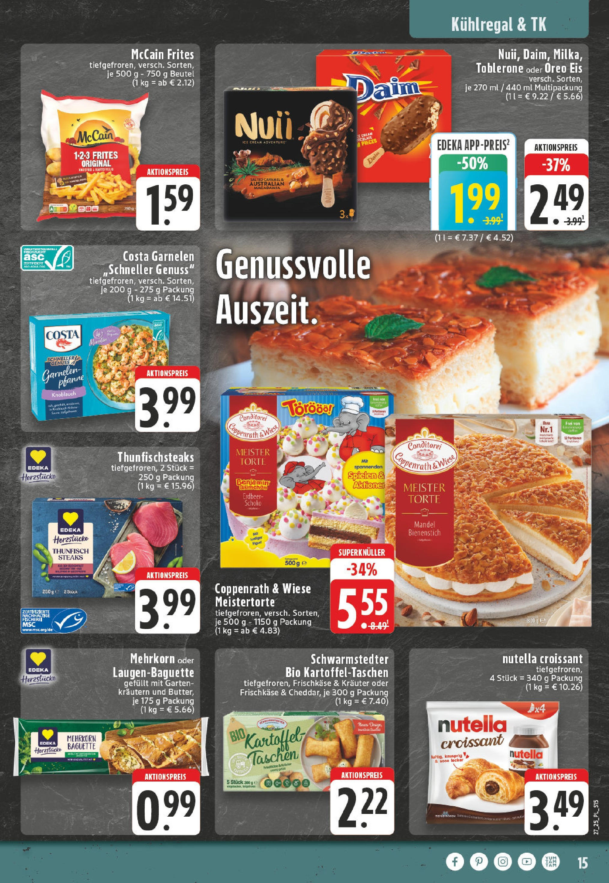 Edeka prospekt Eschweiler-Dürwiß	 (ab 29.06.2025) » Angebote Online | Seite: 15 | Produkte: Thunfisch, Baguette, Croissant, Nutella