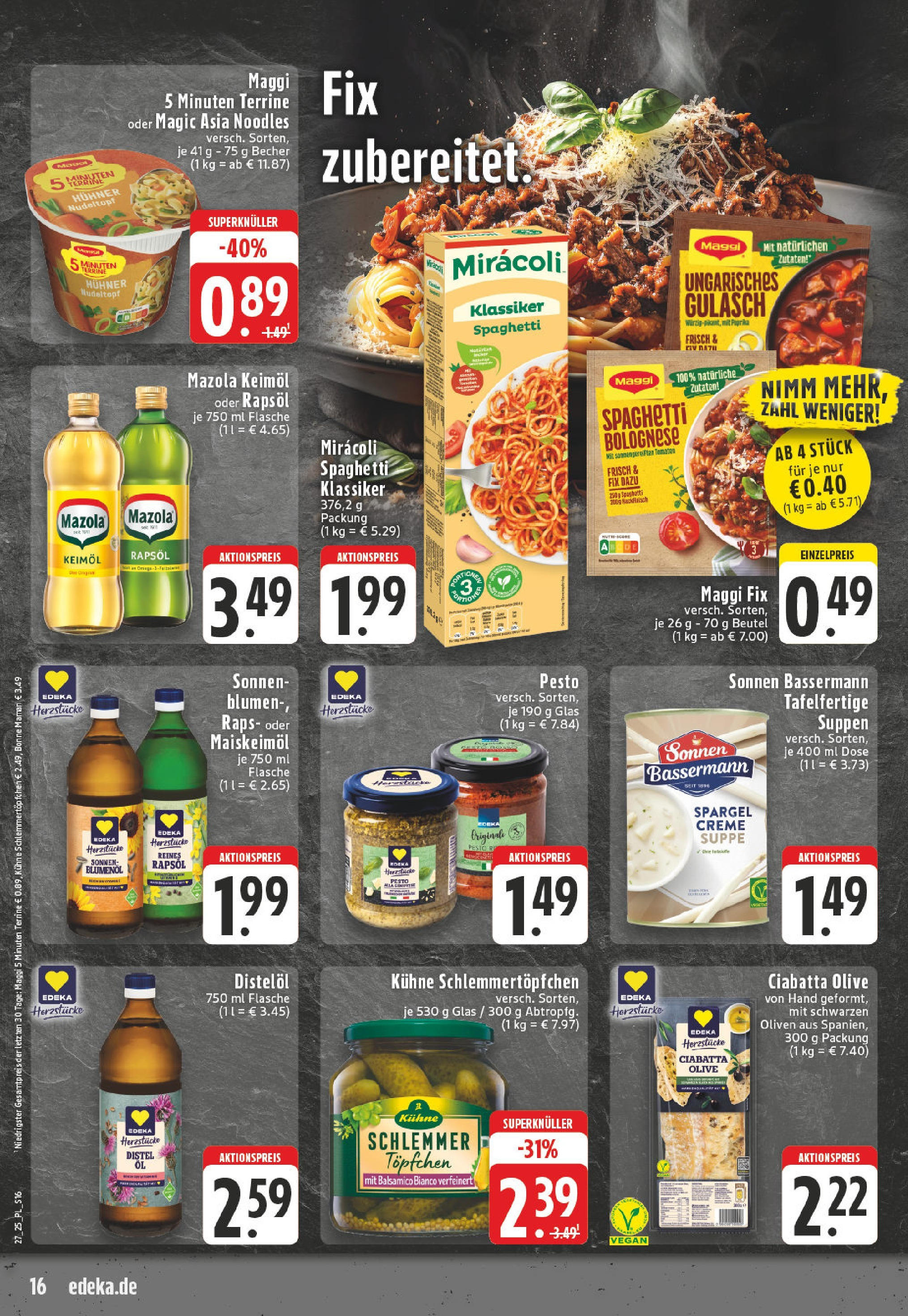 Edeka prospekt Eschweiler-Dürwiß	 (ab 29.06.2025) » Angebote Online | Seite: 16 | Produkte: Rapsöl, Spargel, Gulasch, Bonne maman