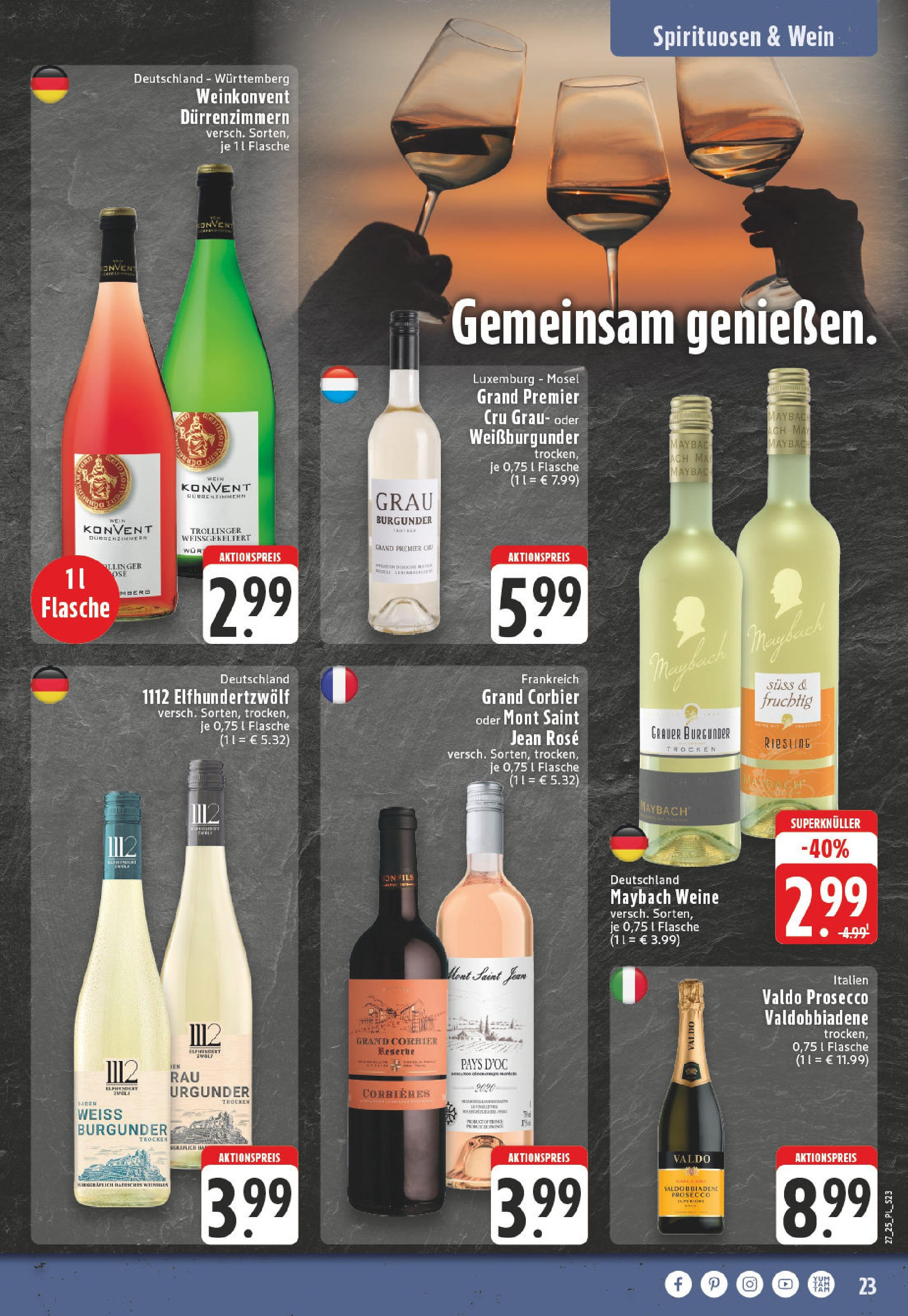 Edeka prospekt Eschweiler-Dürwiß	 (ab 29.06.2025) » Angebote Online | Seite: 23 | Produkte: Prosecco, Wein