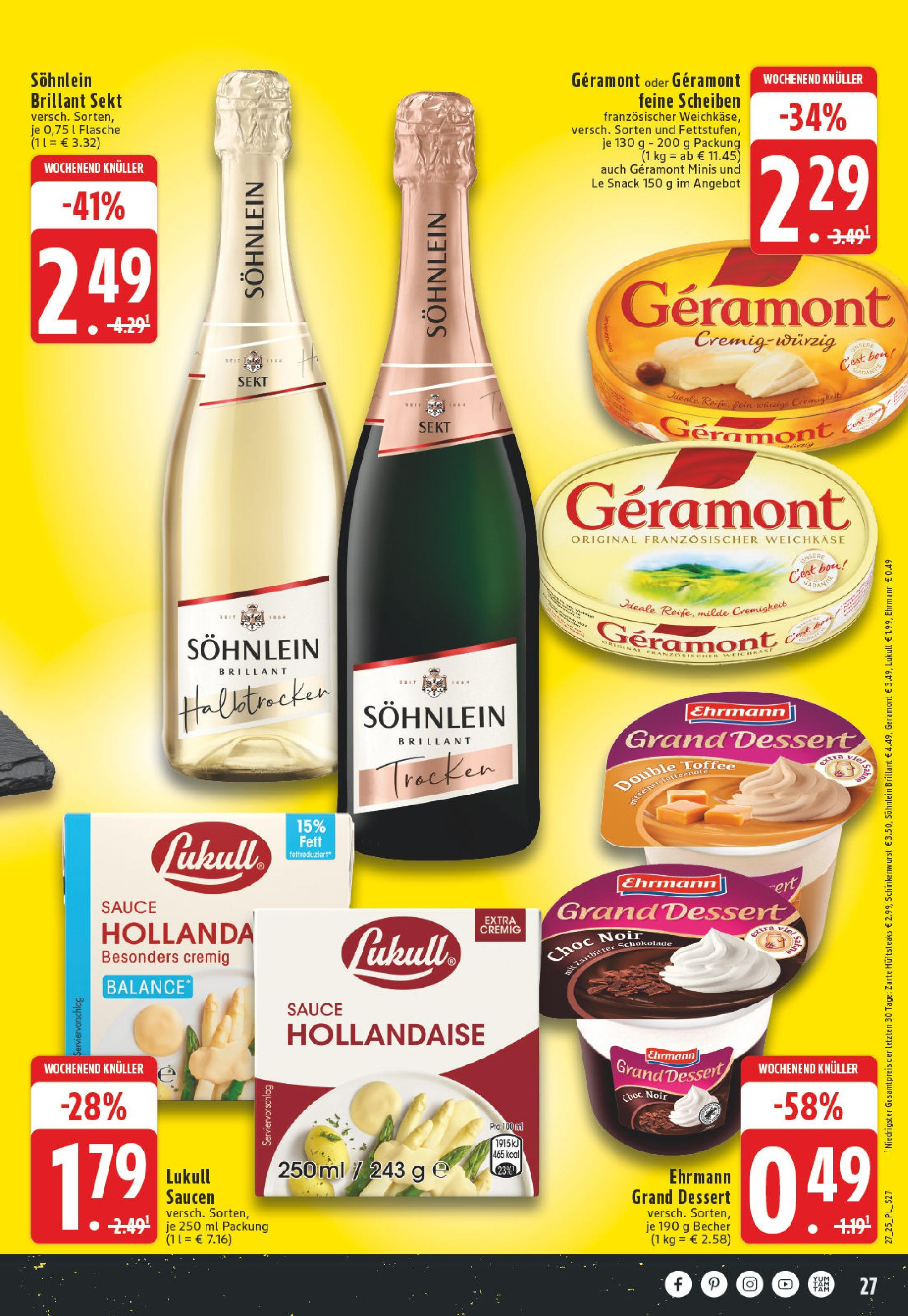 Edeka prospekt Eschweiler-Dürwiß	 (ab 29.06.2025) » Angebote Online | Seite: 27 | Produkte: Geramont, Kaffee, Schokolade, Sekt