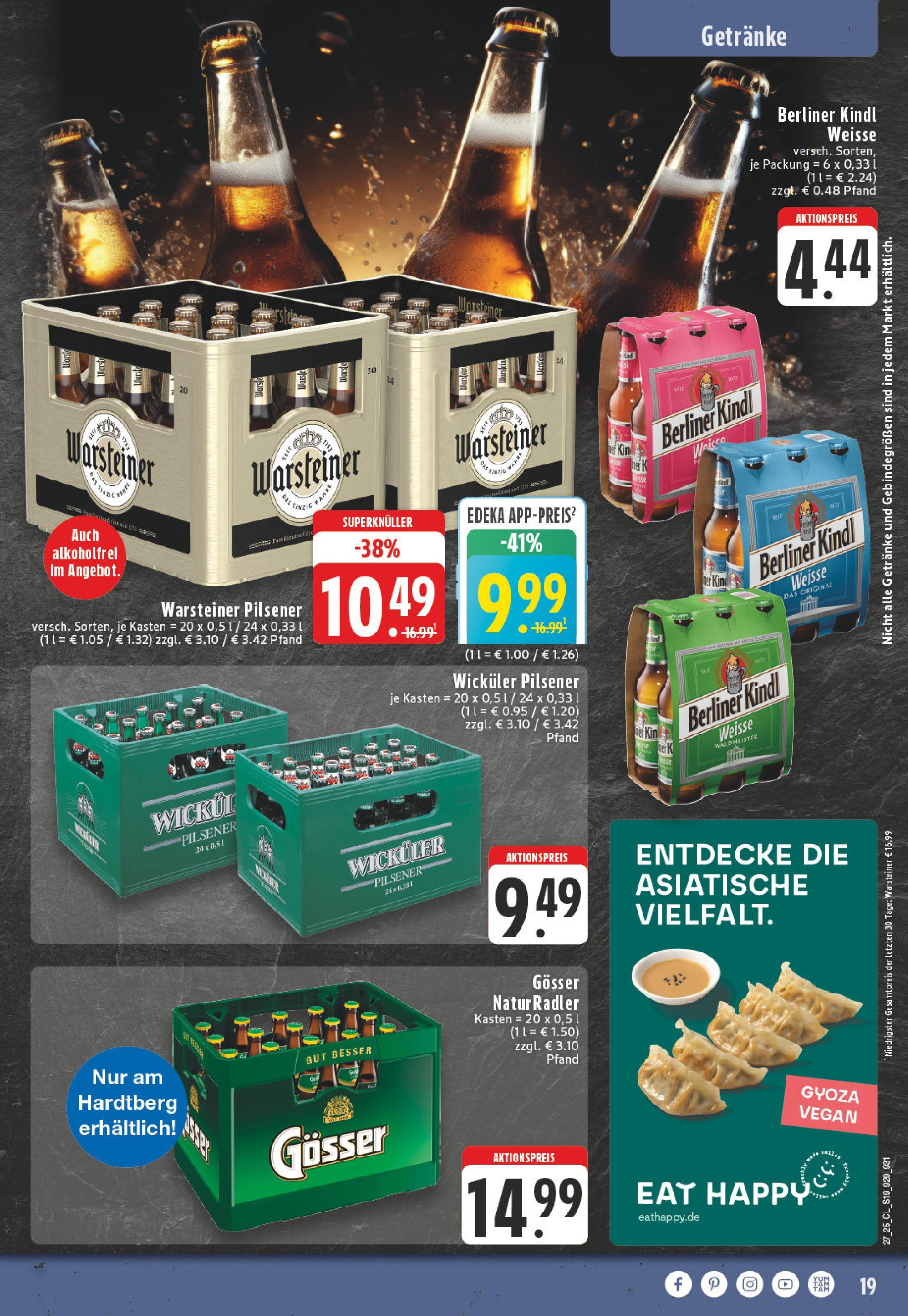 Edeka prospekt Bonn	 (ab 29.06.2025) » Angebote Online | Seite: 19 | Produkte: Berliner, Radler, Warsteiner
